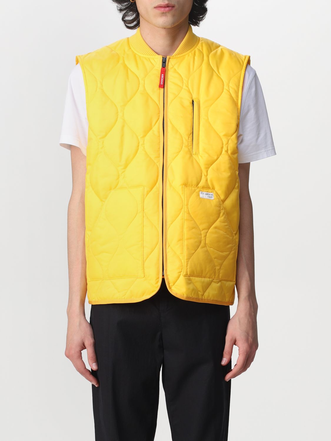 FAY: suit vest for man - Yellow | Fay suit vest NAM20442700SFC online ...