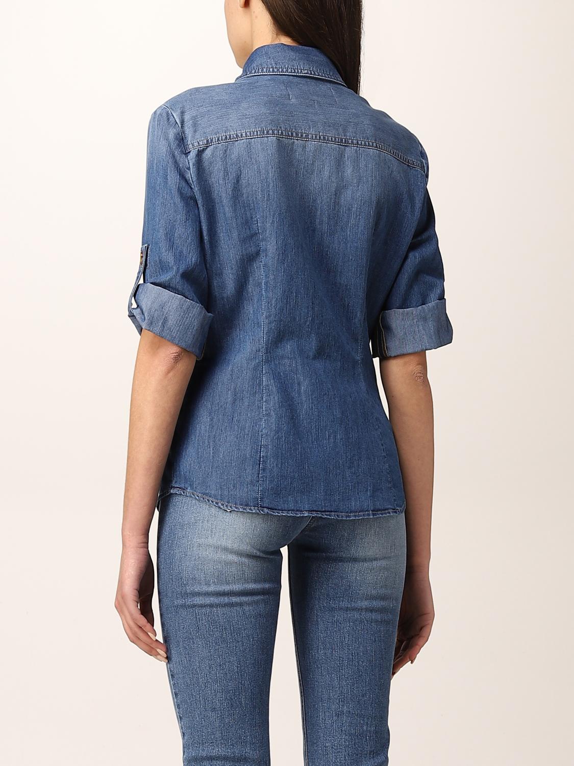 ELISABETTA FRANCHI: Camicia donna - Denim | Camicia Elisabetta Franchi  CJ17S GIGLIO.COM