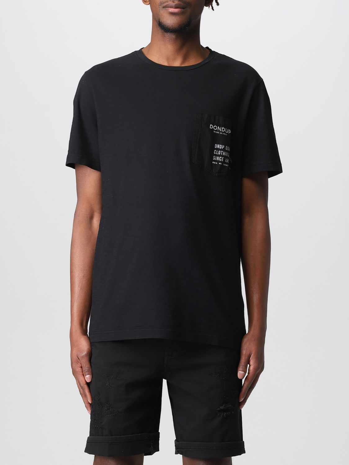 DONDUP: T-shirt with logo - Black | Dondup t-shirt US301JF0195CE8 ...