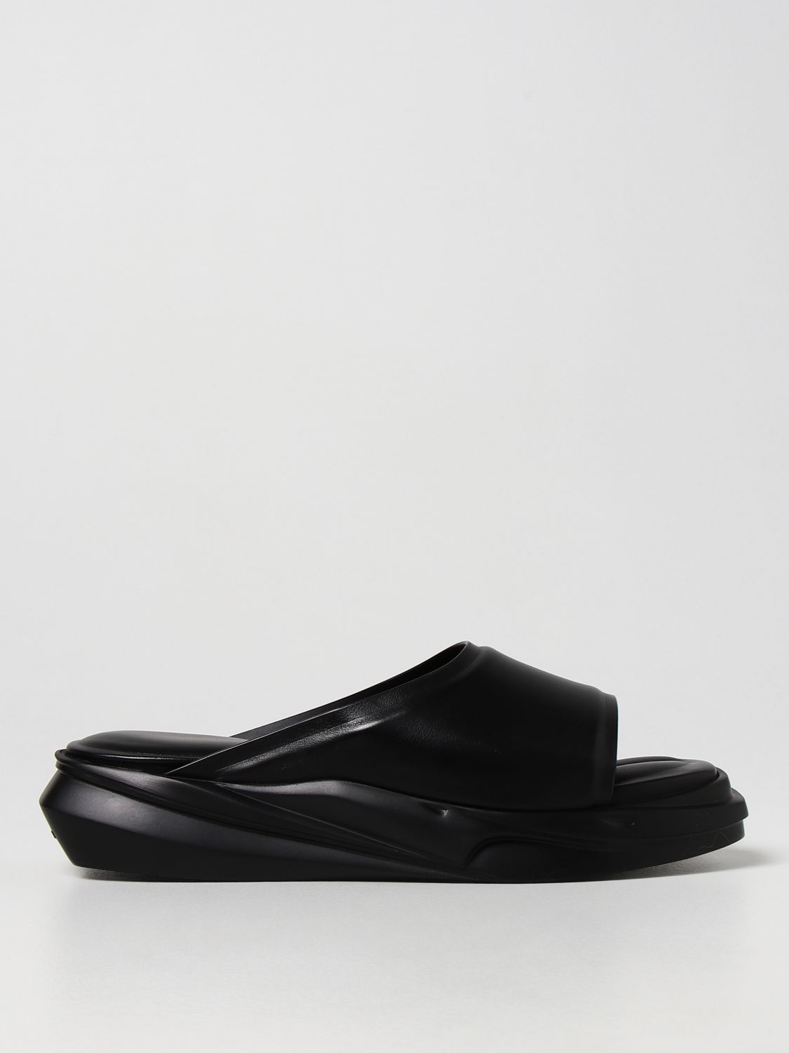 ALYX: 1017 mono slide sandal in leather - Black | Alyx sandals ...