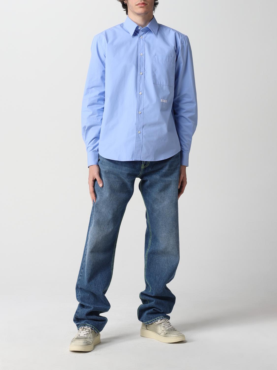 Shirt MSGM Men Color Sky Blue