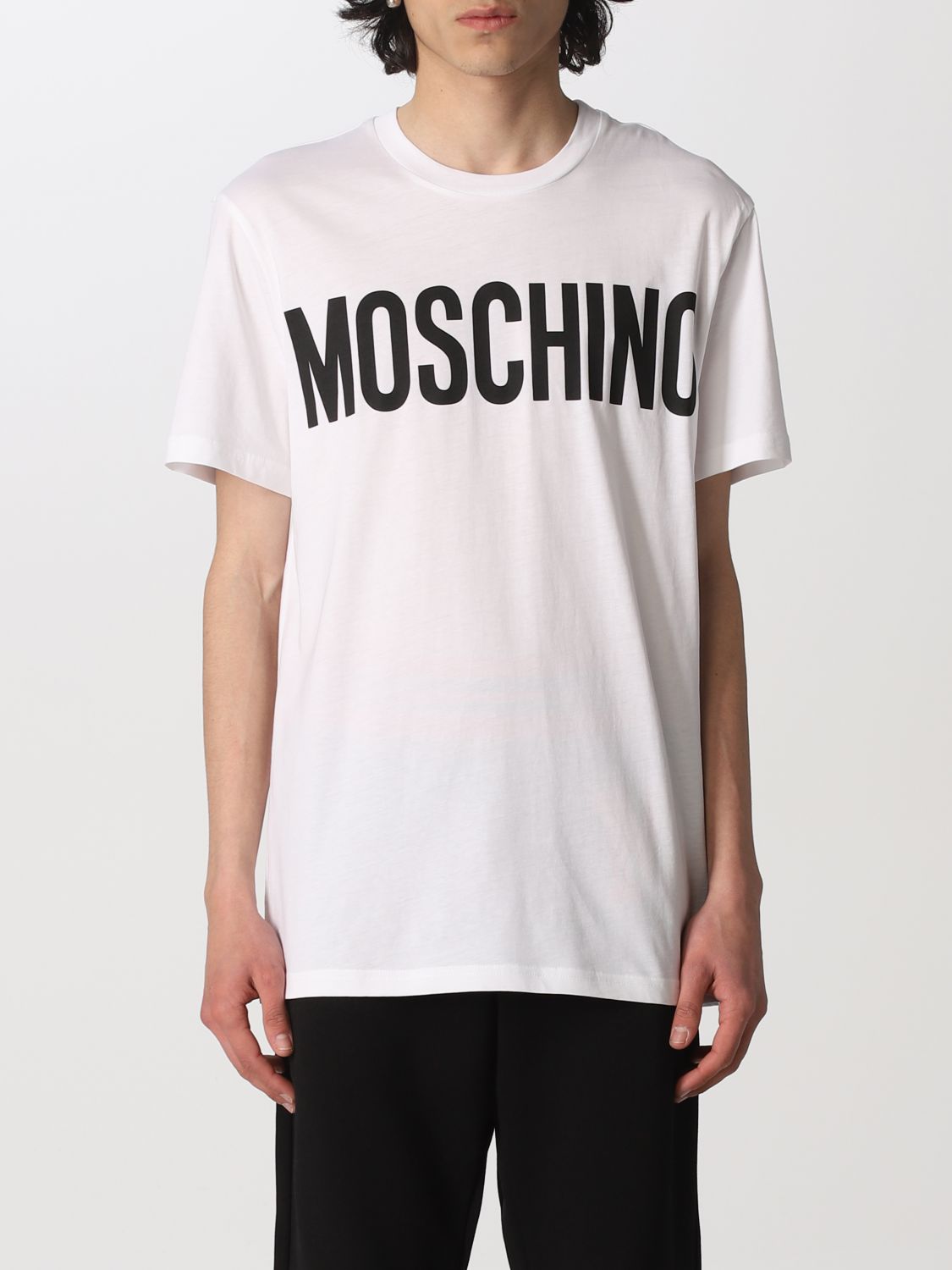 MOSCHINO COUTURE: cotton t-shirt with logo - White | Moschino Couture t ...