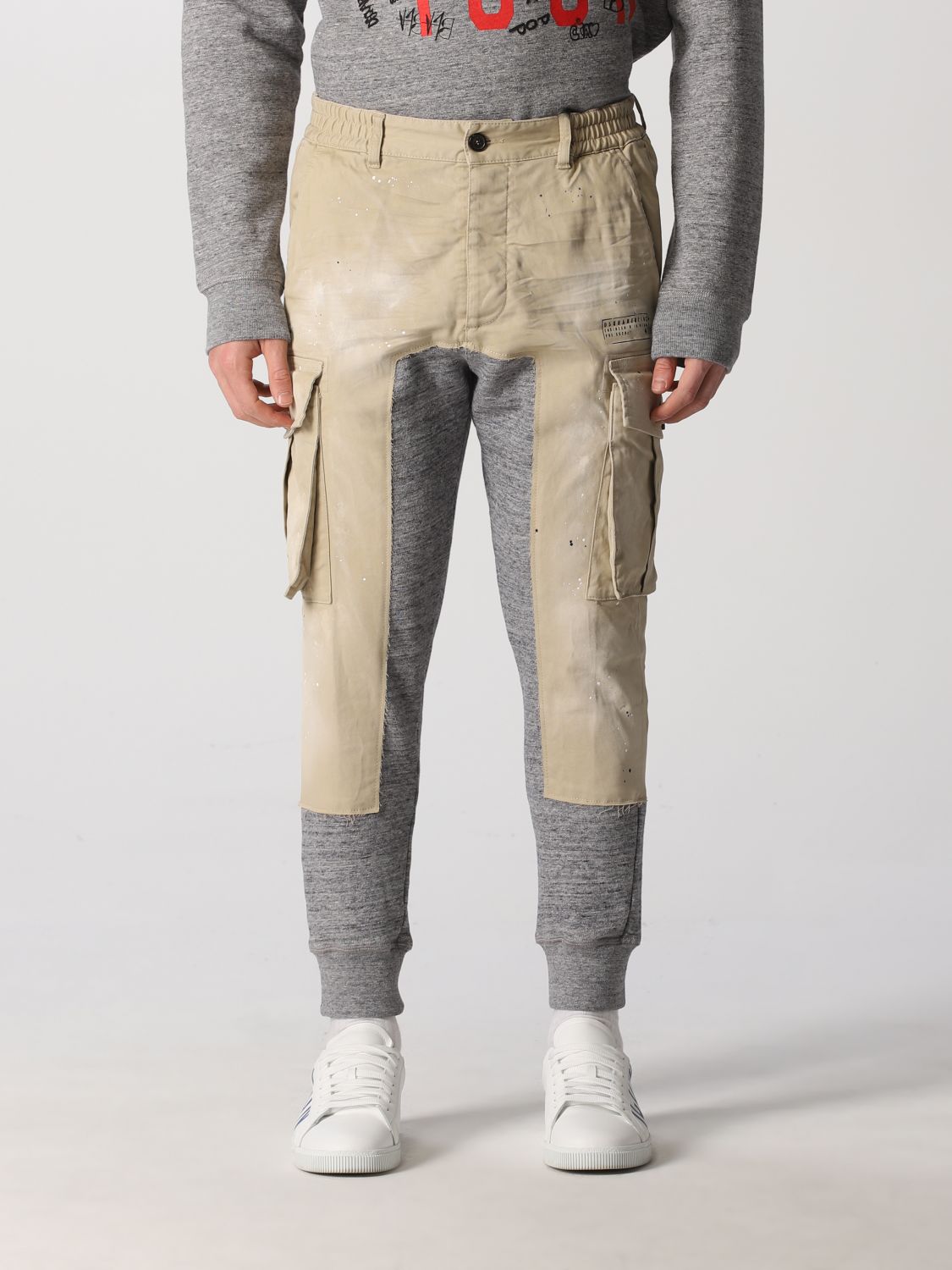 Pantalone in cotone stretch con logo ricamato Giglio.com Abbigliamento Pantaloni e jeans Pantaloni Pantaloni stretch 