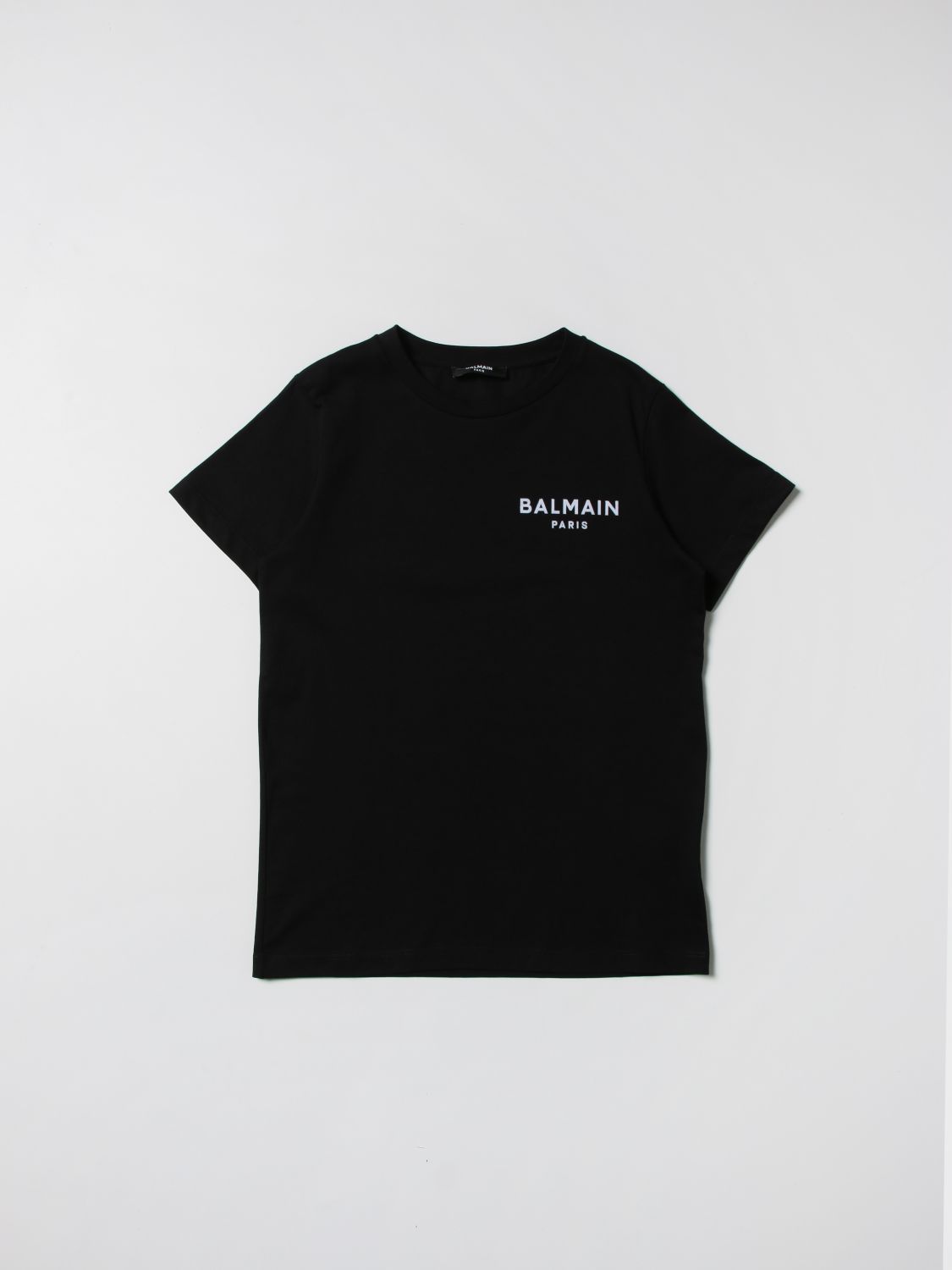 BALMAIN: cotton t-shirt with logo - Black | Balmain t-shirt 6Q8711Z0082 ...