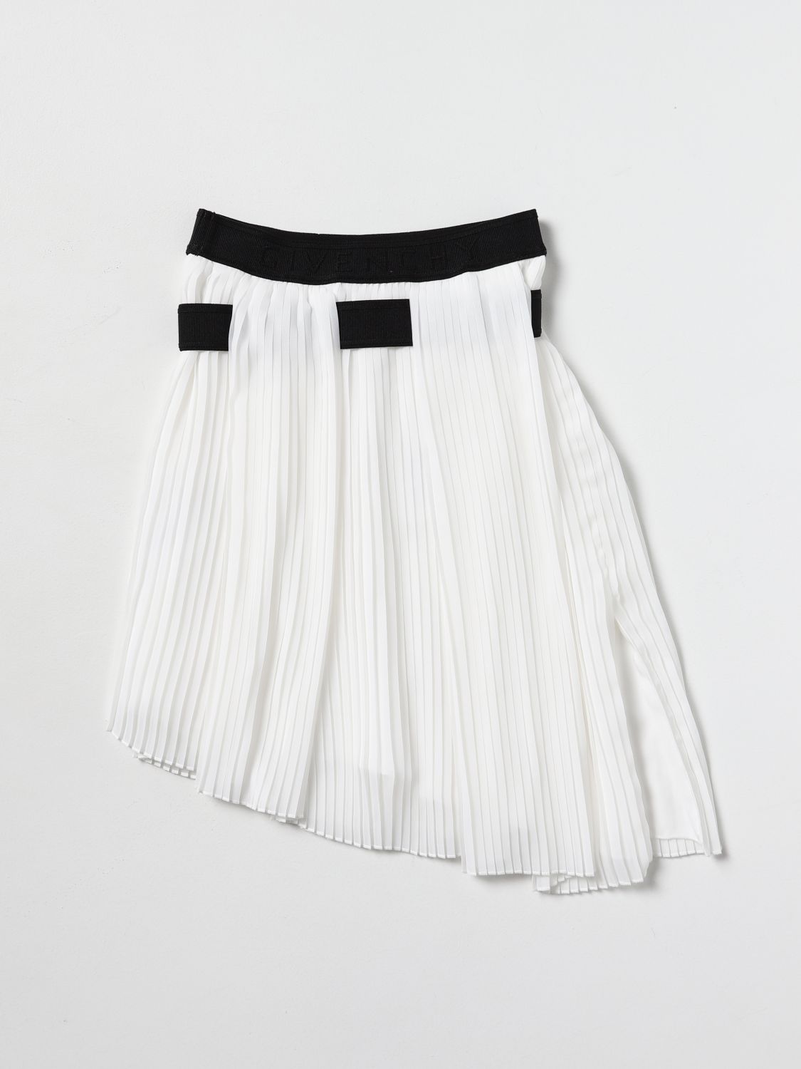 Skirt Givenchy: Givenchy asymmetric pleated cotton skirt white 1