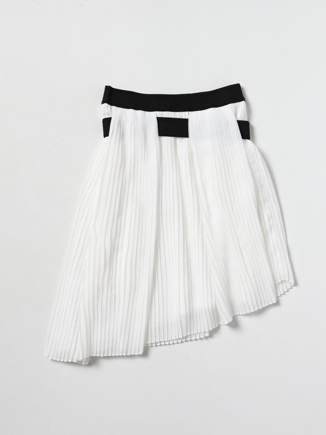 Skirt Givenchy: Givenchy asymmetric pleated cotton skirt white 2