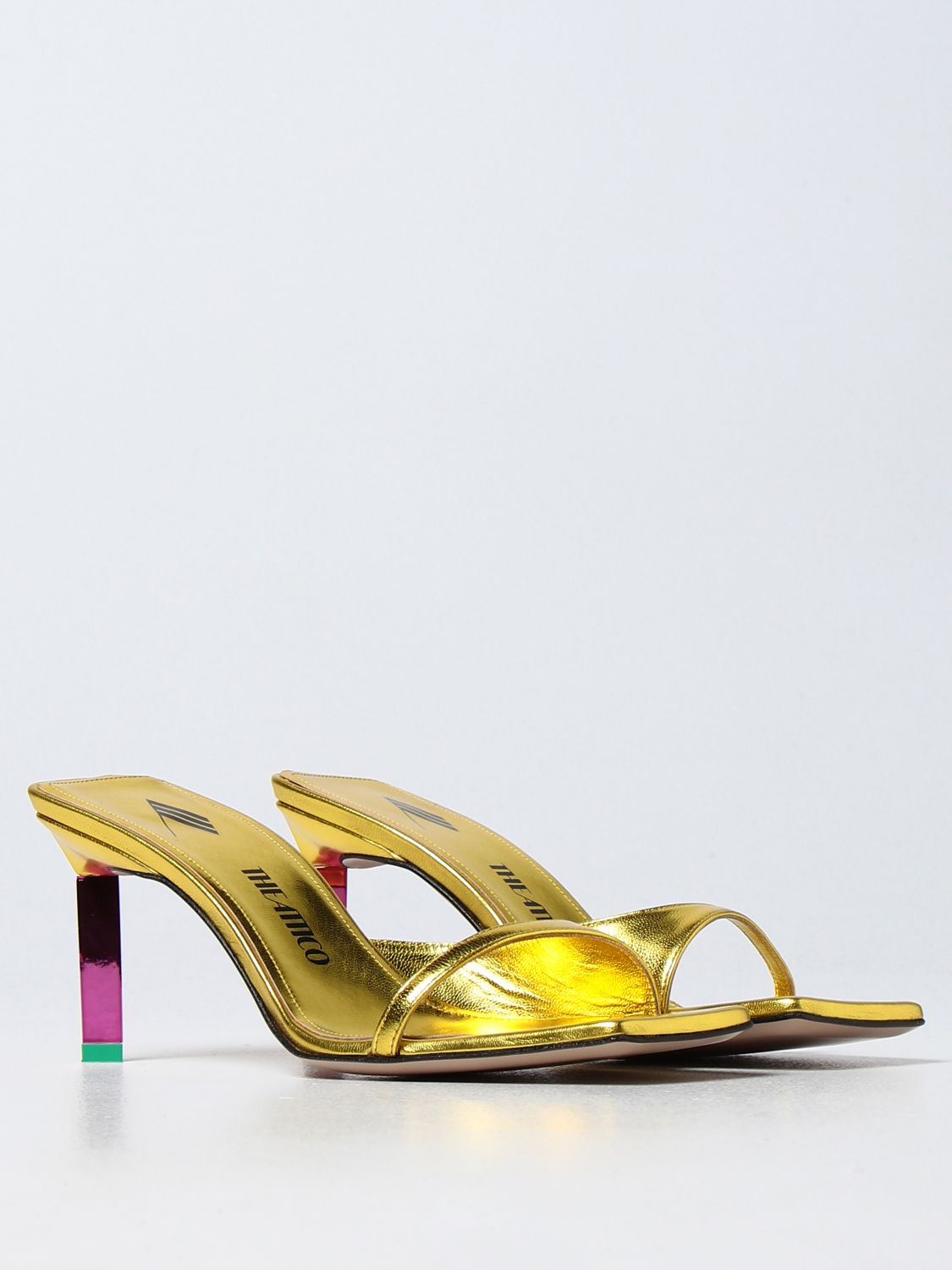 Heeled sandals The Attico: Mule Kitten DropàDrop Go Live The Attic in leather gold 2
