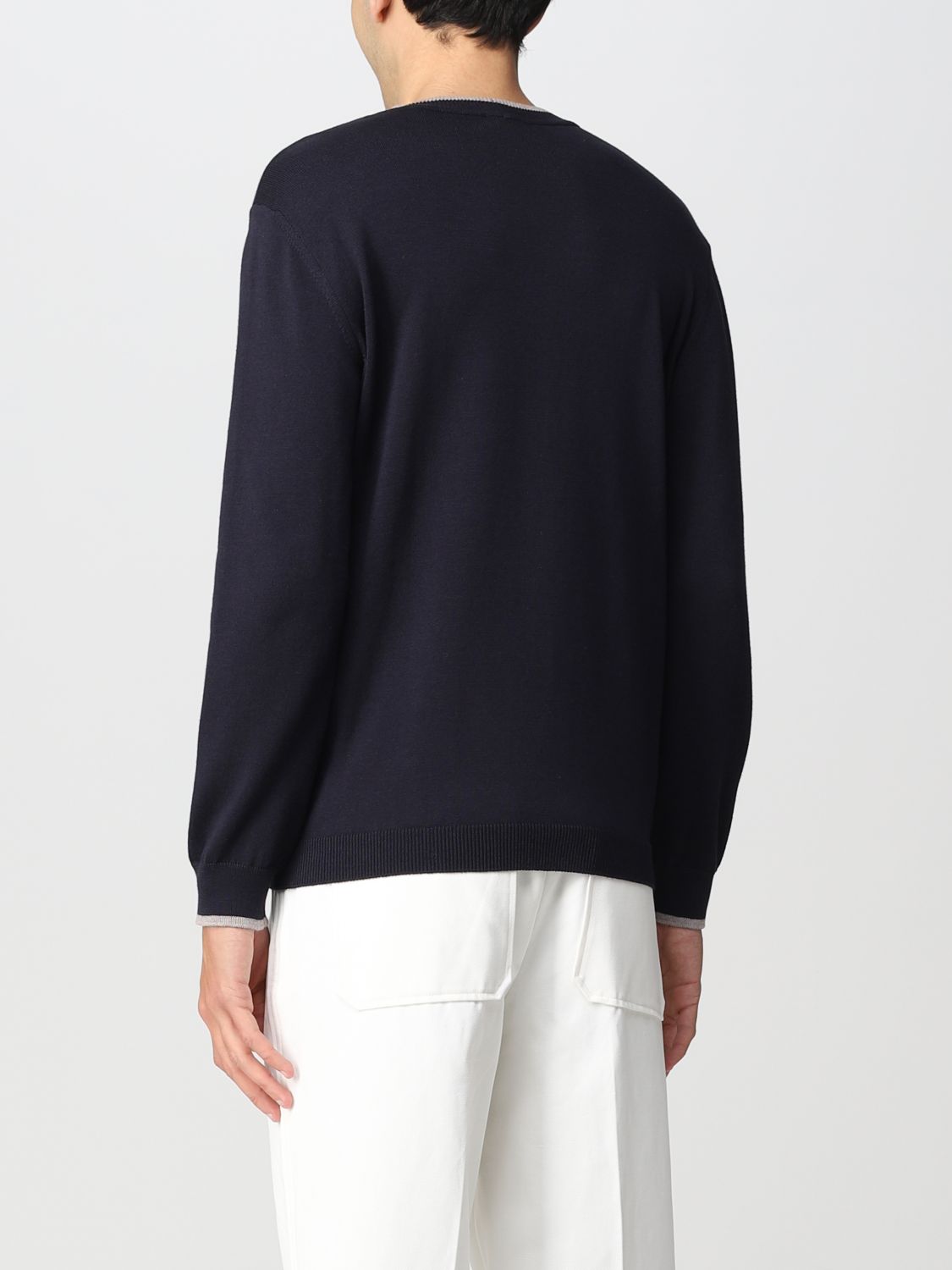 Sweater Giorgio Armani: Giorgio Armani cotton and cashmere sweater navy 2
