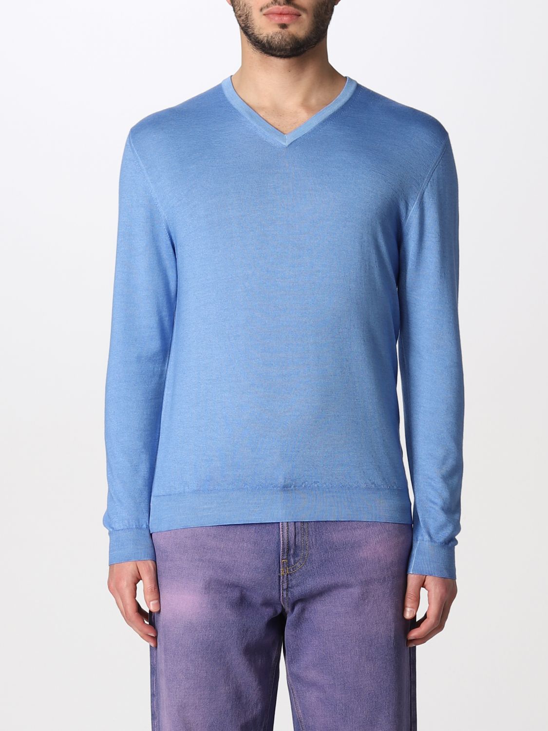 Sweater Malo: Sweater men Malo gnawed blue 1