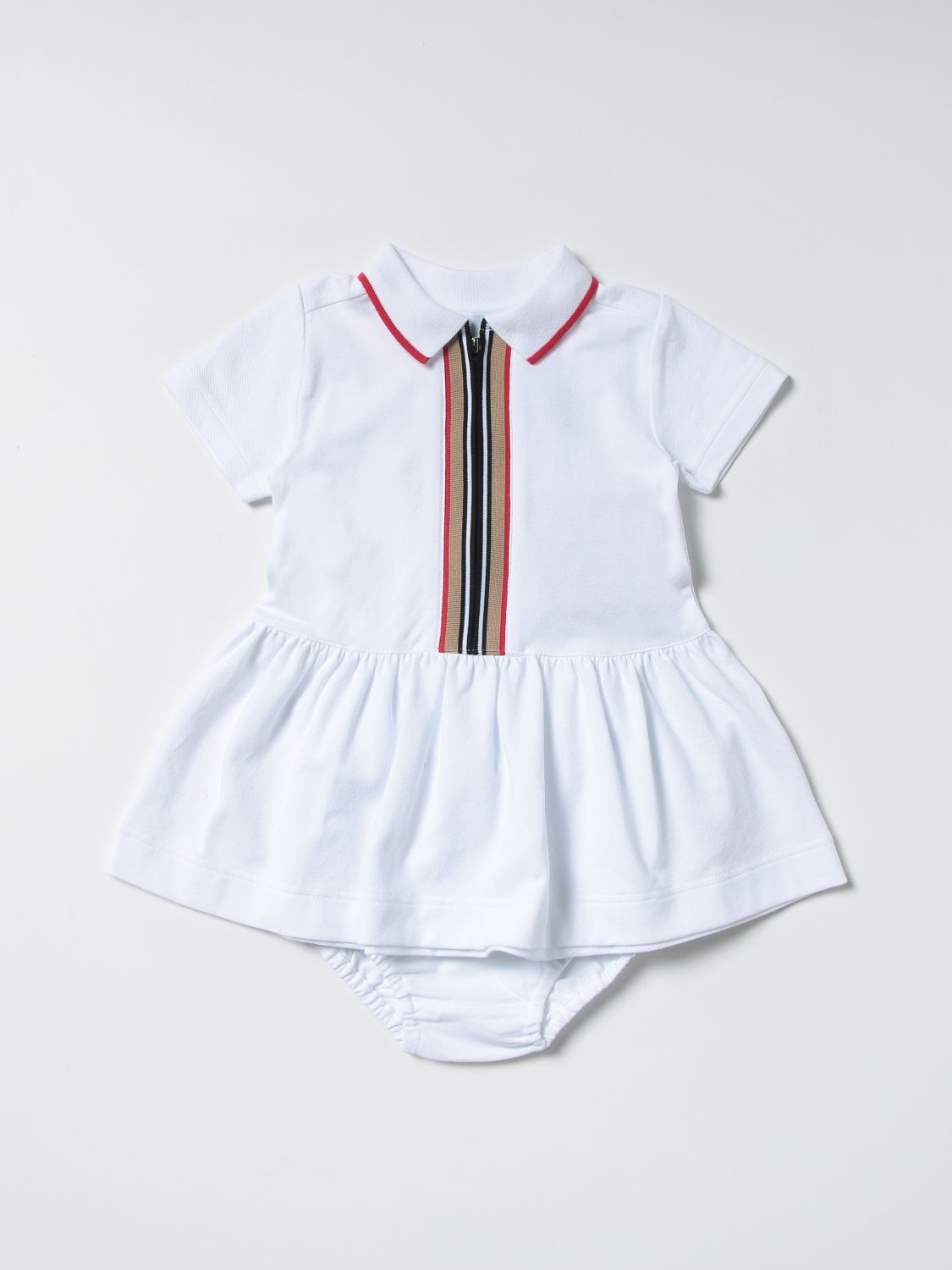 Burberry Babies' Bloomer Cotton Dress In White