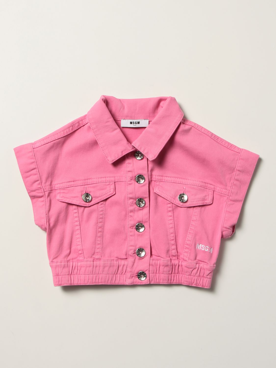 MSGM KIDS: jacket for girls - Pink | Msgm Kids jacket MS028802 online ...