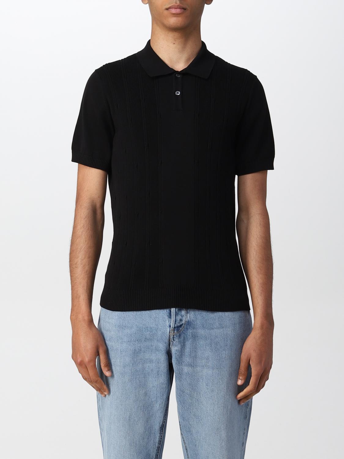 Drumohr Basic Short-sleeved Polo Shirt In Black