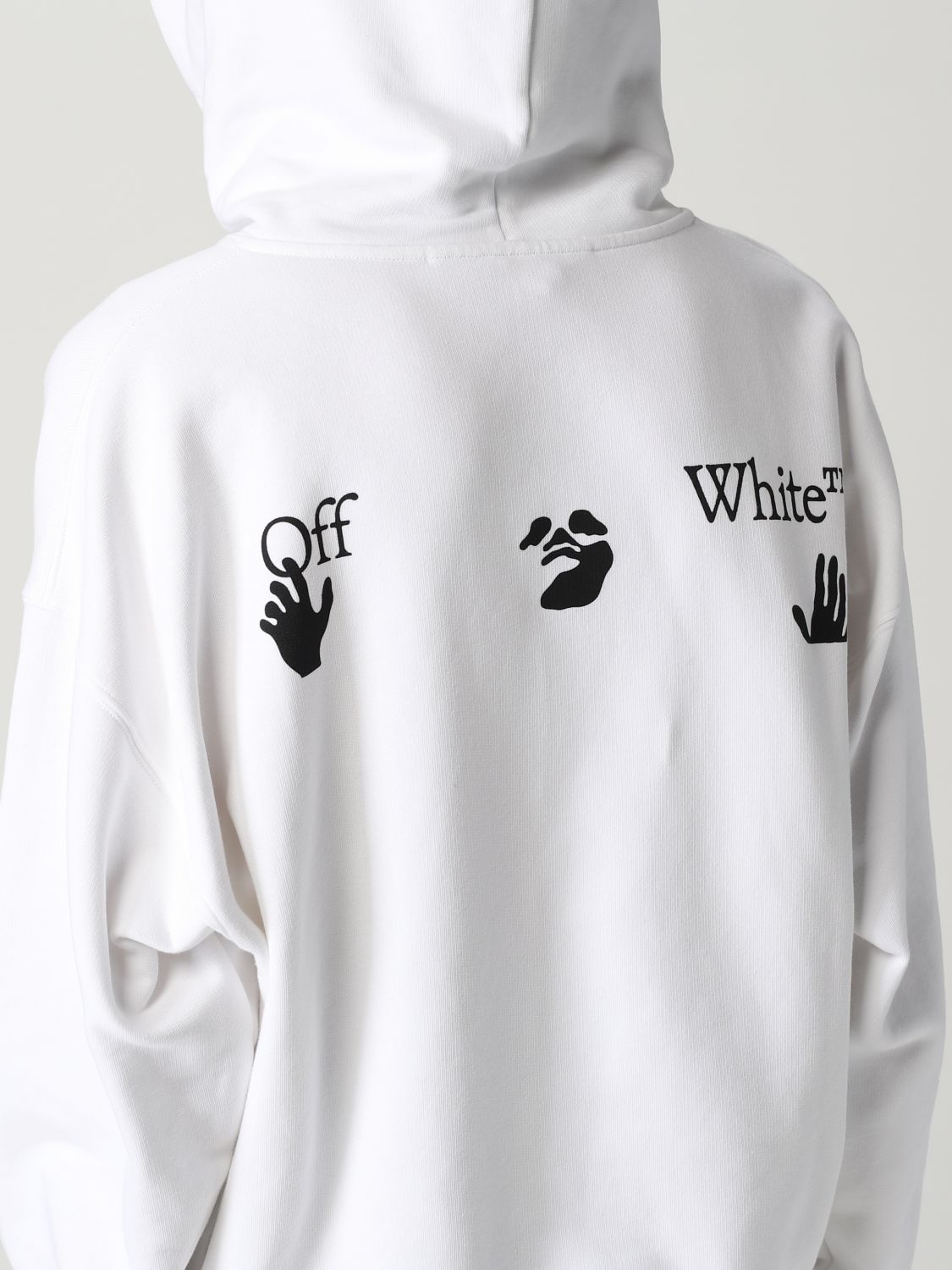Felpa Off-White: Felpa basic Off-White con logo bianco 4