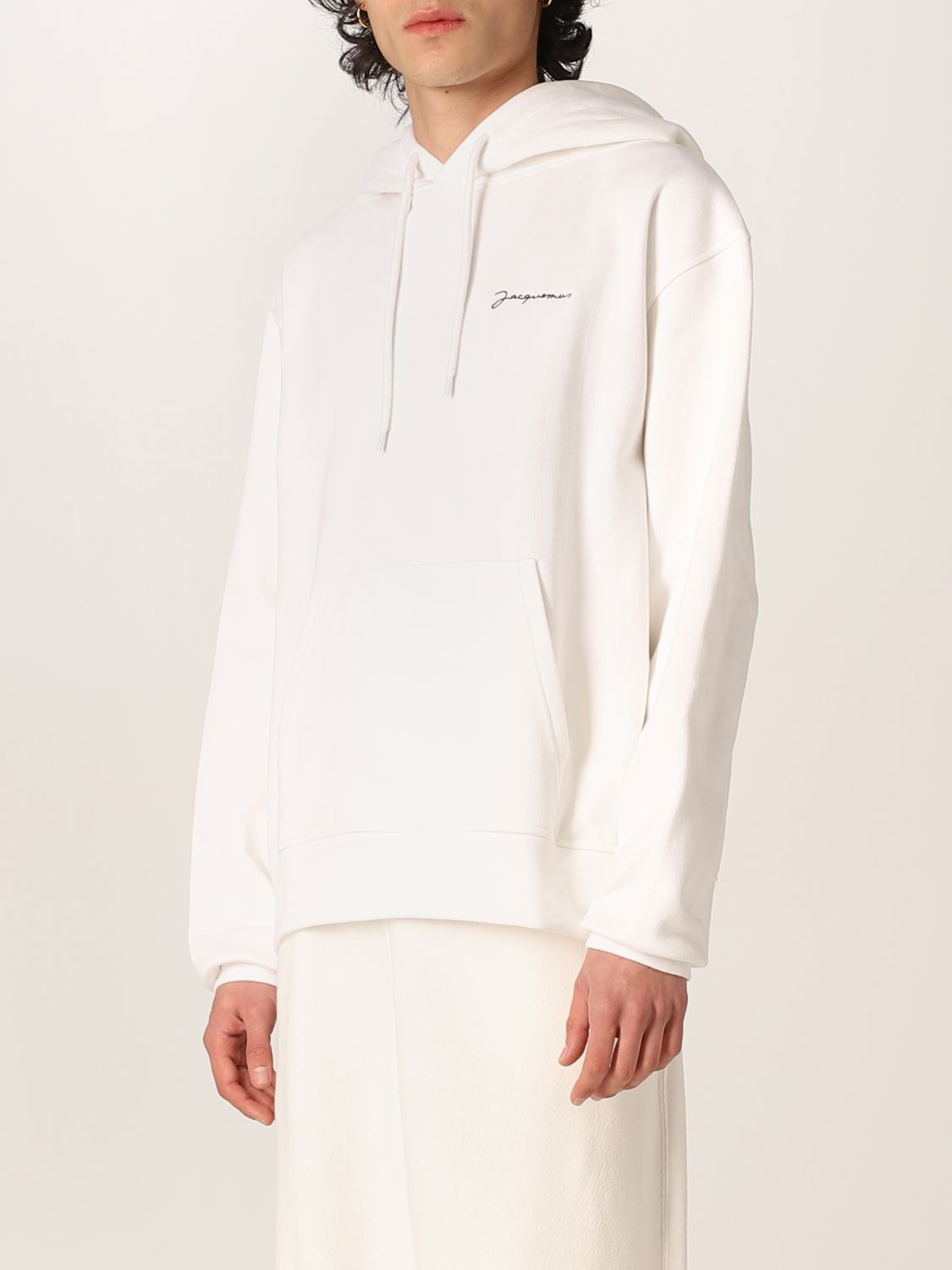 JACQUEMUS: cotton sweatshirt with logo - White | Jacquemus sweatshirt ...