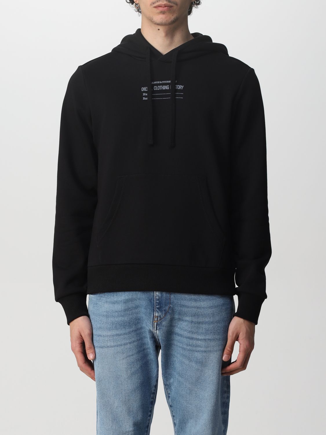 DIESEL: Basic cotton jumper - Black | Diesel sweatshirt A038140GRAC ...