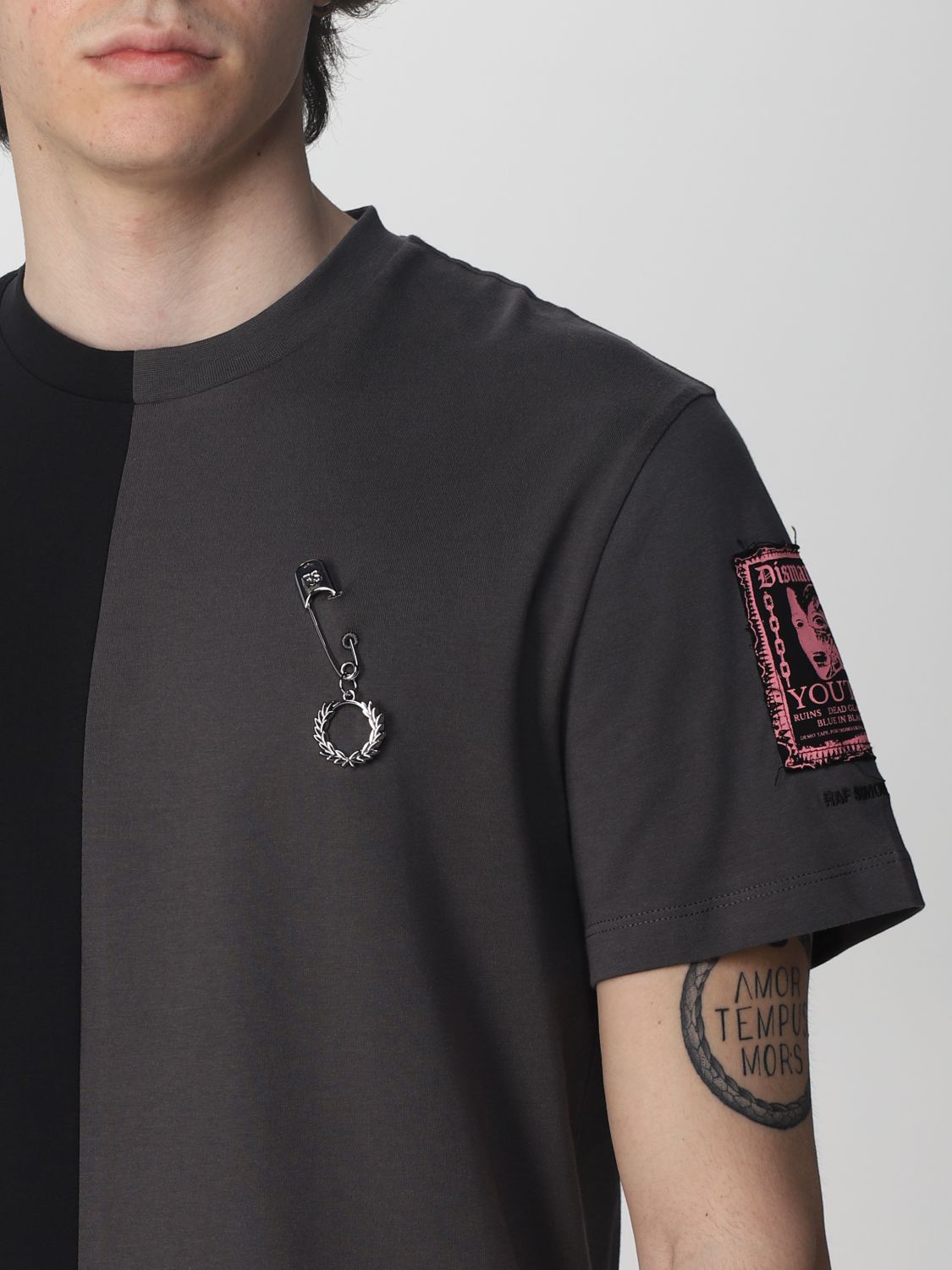 Tシャツ Fred Perry By Raf Simons: Tシャツ Fred Perry By Raf Simons メンズ グレー 3