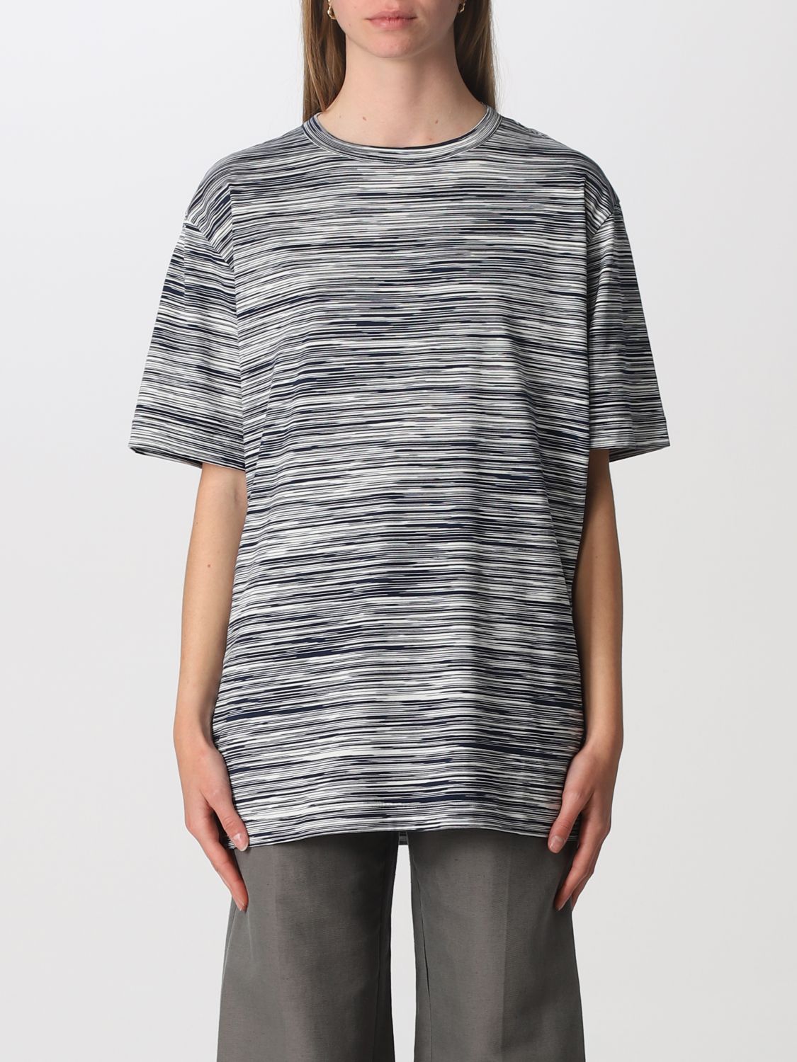 T-shirt Missoni: Missoni cotton t-shirt with stripes blue 1