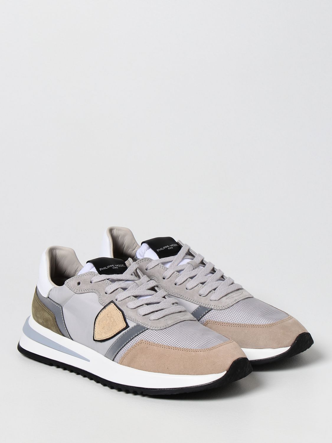 PHILIPPE MODEL: Tropez sneakers in suede and nylon - Grey | Philippe ...