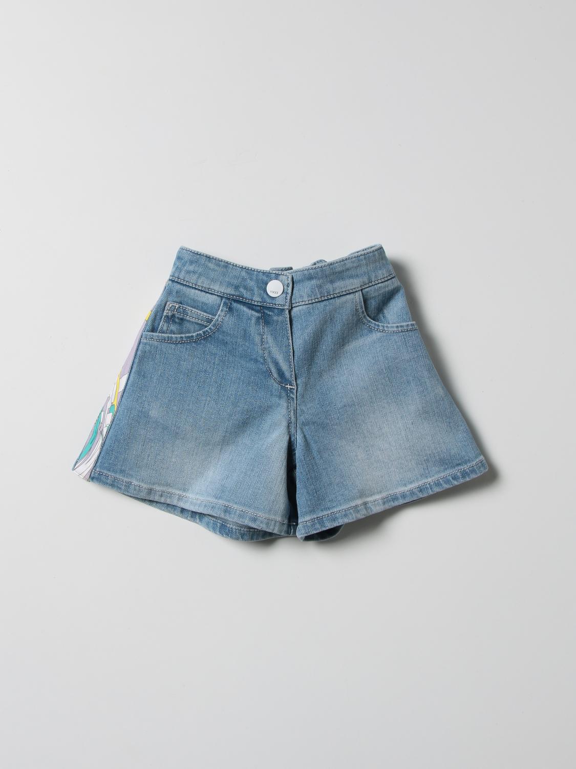 EMILIO PUCCI: kids' denim shorts - Denim | Shorts Emilio Pucci 9Q6639D0028  GIGLIO.COM