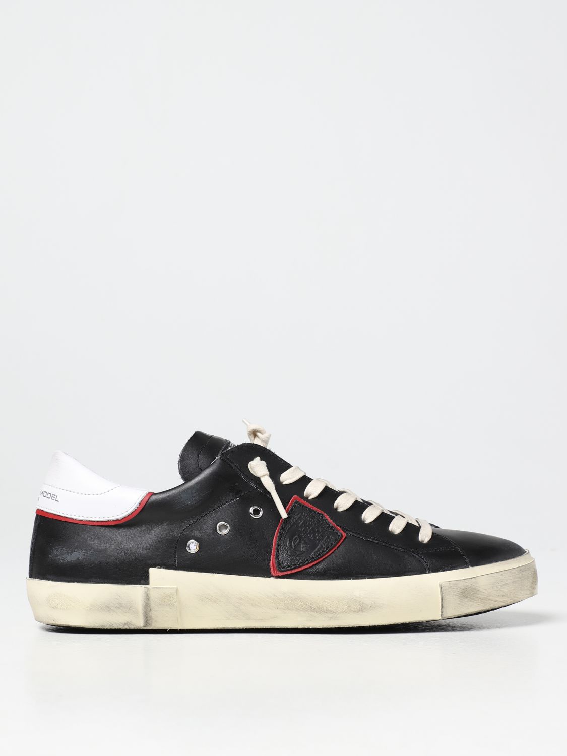 Sneakers Philippe Model: Prsx Philippe Model sneakers in worn leather black 1