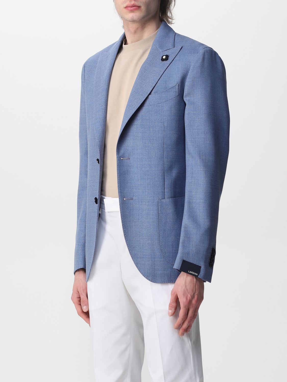 Blazer Lardini: Jacket men Lardini sky blue 3