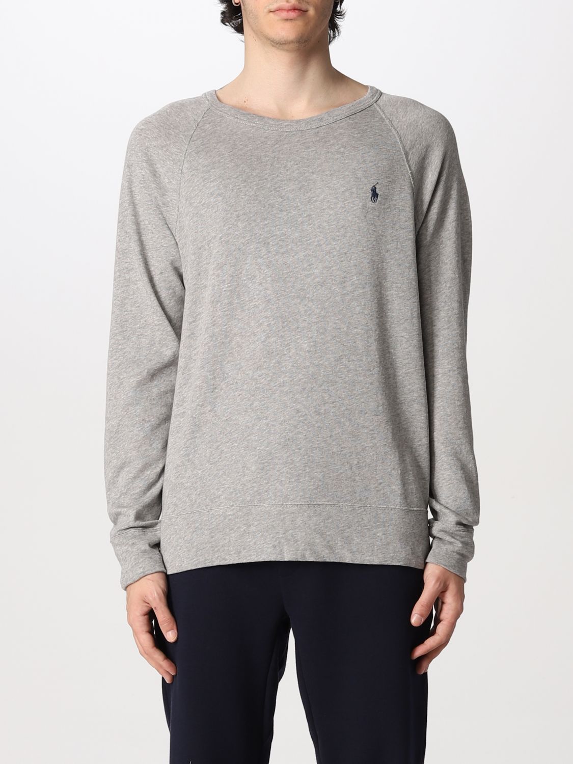 POLO RALPH LAUREN: sweatshirt in cotton blend with logo - Grey | Polo ...