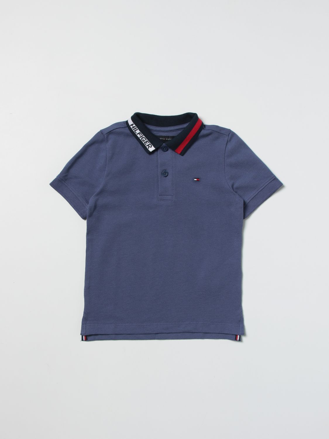 TOMMY HILFIGER: basic polo t-shirt - Blue | Tommy Hilfiger shirt online on