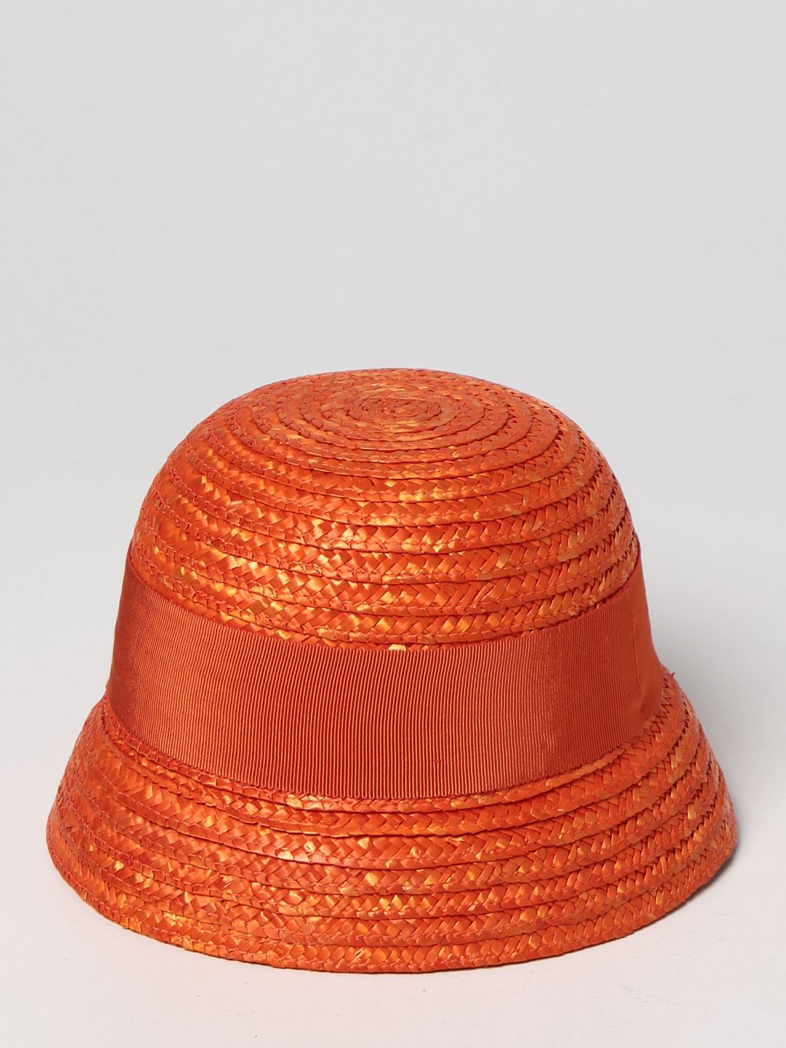Girls' hats Mi Mi Sol: Mi Mi Sol hat in woven straw orange 1