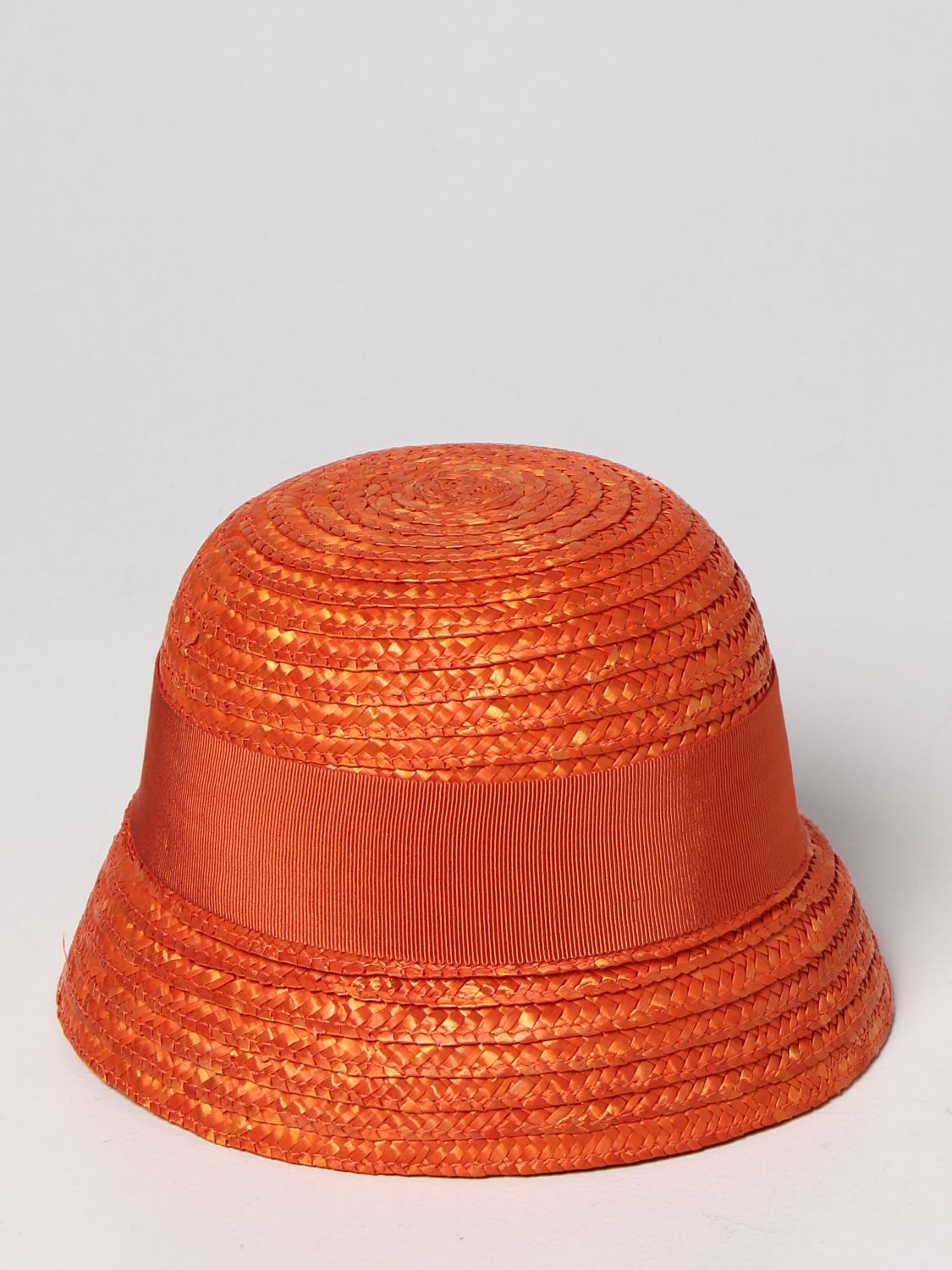 Girls' hats Mi Mi Sol: Mi Mi Sol hat in woven straw orange 2