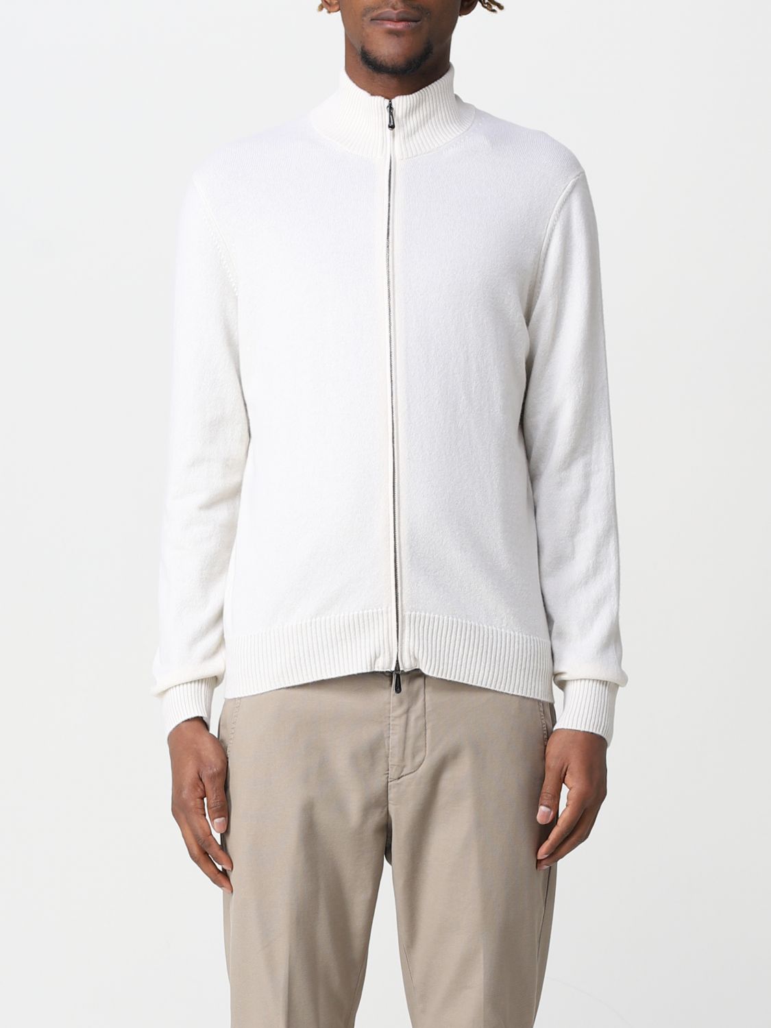 Cardigan Drumohr: Cashmere Drumohr zip-up cardigan white 1