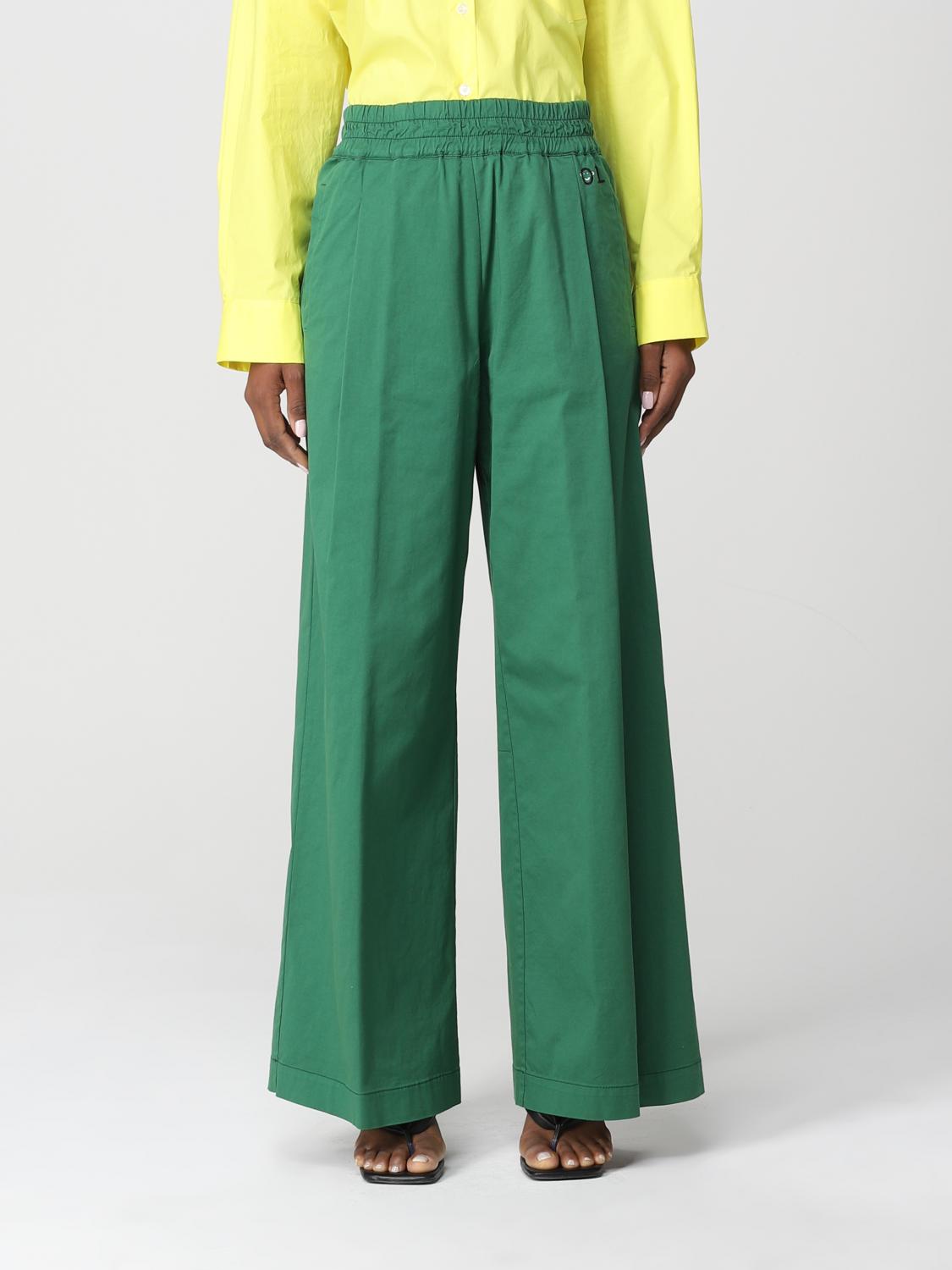 SEMICOUTURE: Pantalone a palazzo in cotone - Verde | Pantalone Semicouture  Y2SO07 GIGLIO.COM