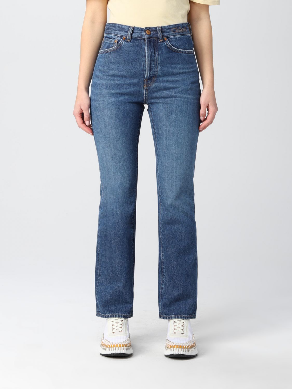 CHLOÉ: washed denim jeans - Denim | Chloé jeans C22SDP50156 online on ...