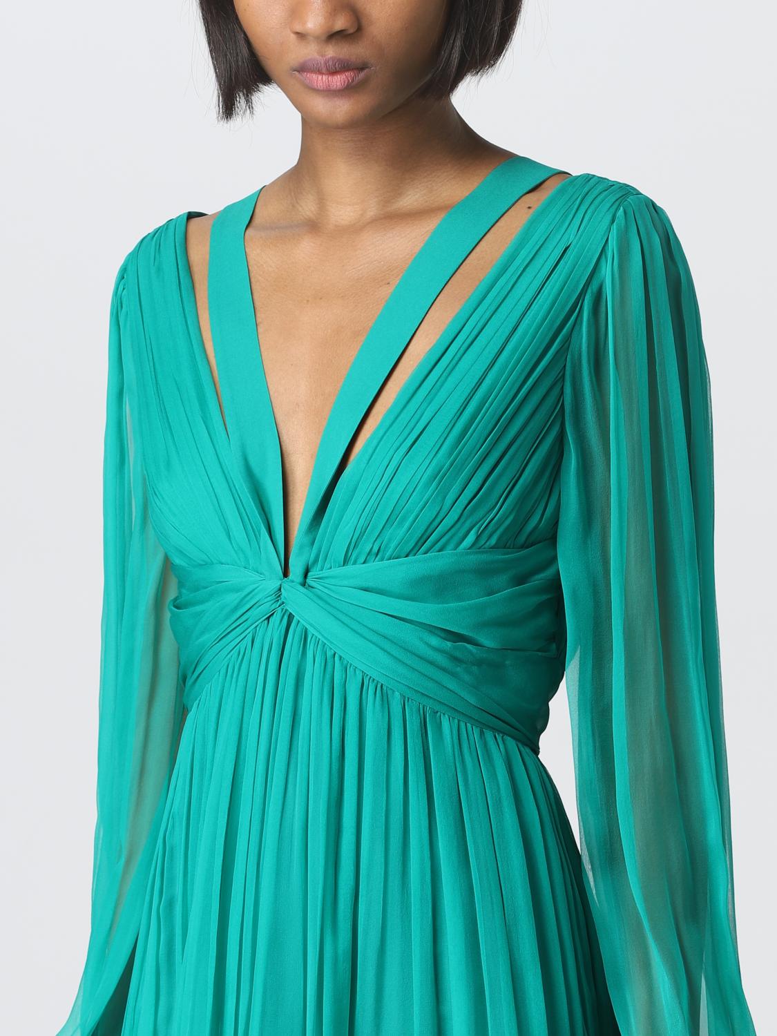 ALBERTA FERRETTI: Abito mini in chiffon di seta - Verde | Abito Alberta  Ferretti 04500114 GIGLIO.COM