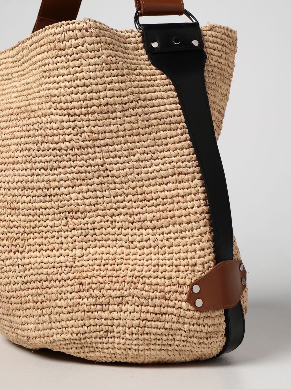 ISABEL MARANT: tote bag in woven straw - Natural | Isabel Marant tote ...