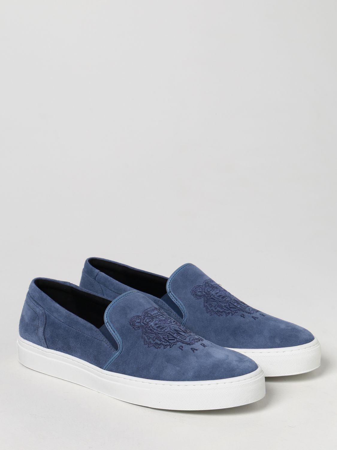 Trainers Kenzo: Kenzo suede trainers with Tiger Kenzo Paris logo blue 2