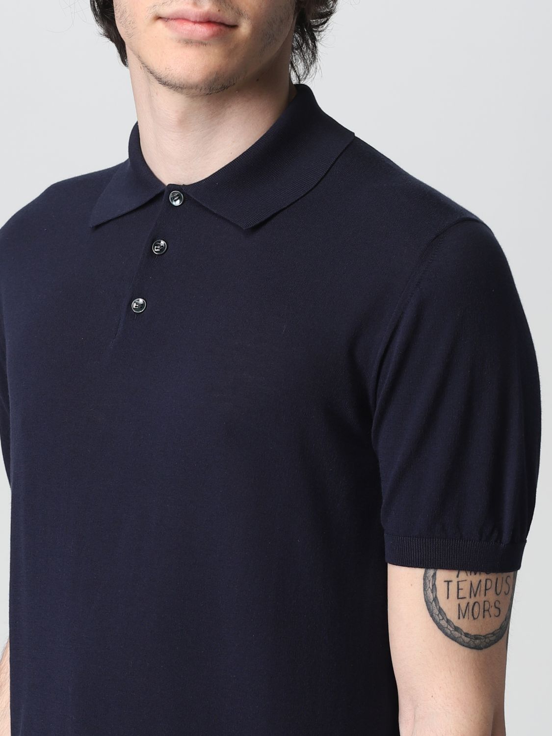 MALO: polo shirt for men - Blue | Malo polo shirt UXD074F3Z03 online on ...