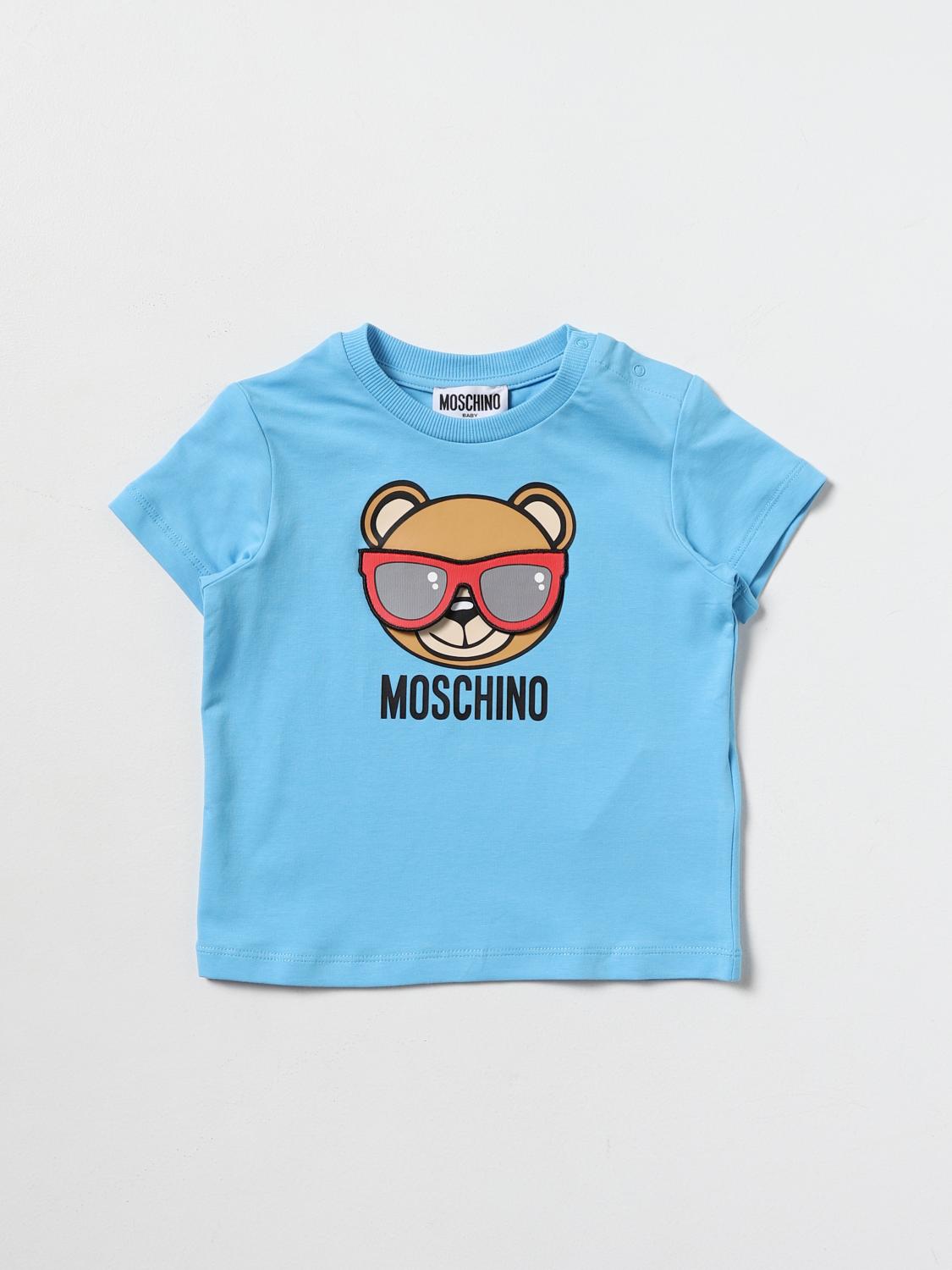 MOSCHINO BABY tshirt with Teddy Turquoise Moschino Baby tshirt