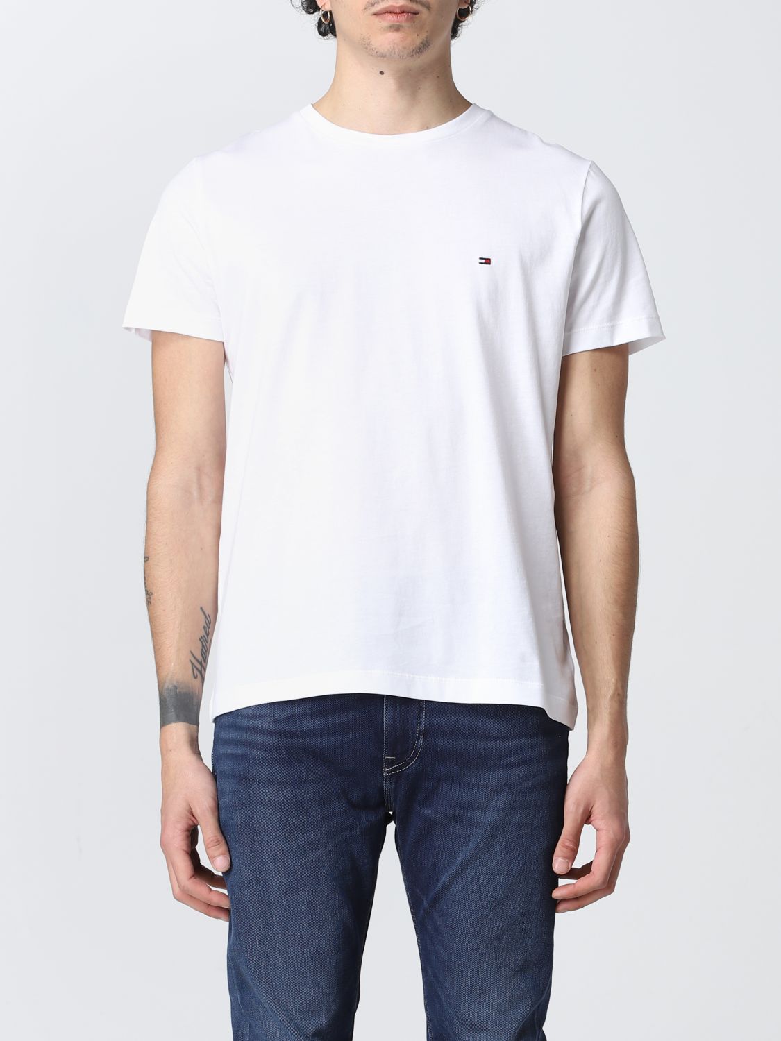Tommy Hilfiger Outlet: T-shirt men - White | Tommy Hilfiger t-shirt ...