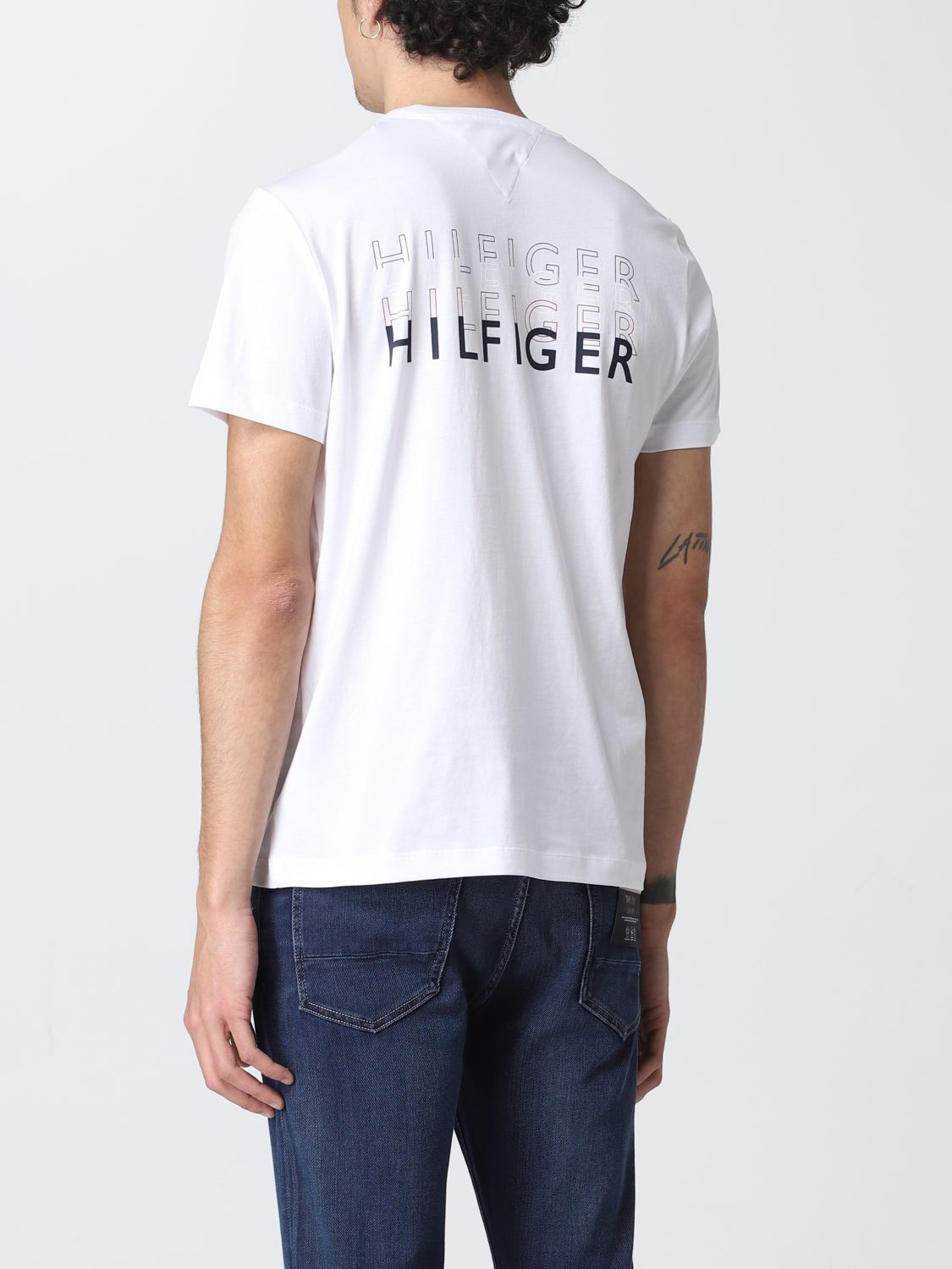 Outlet de Tommy Hilfiger: Camiseta hombre, Blanco Camiseta Tommy Hilfiger en en GIGLIO.COM