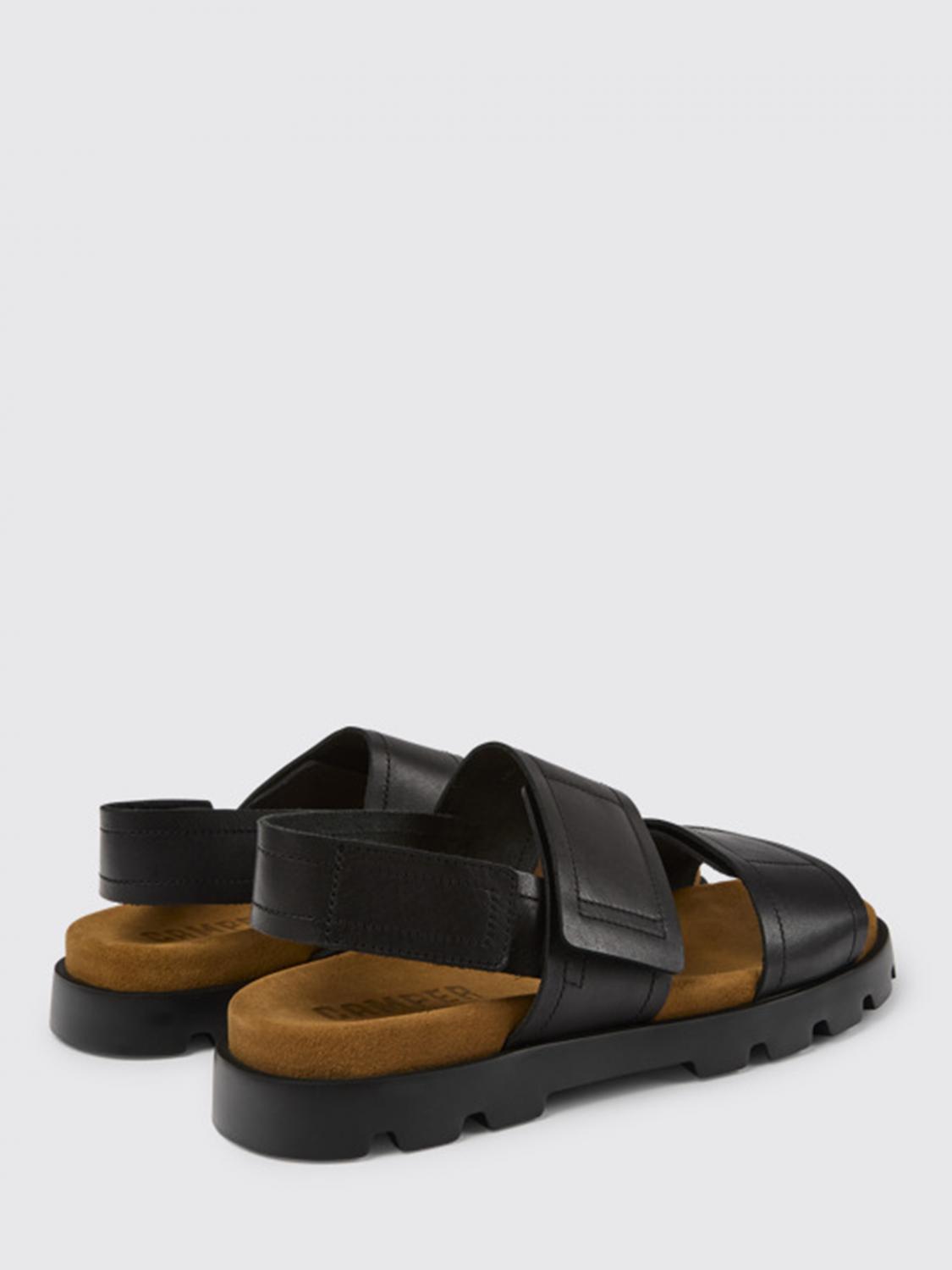 camper black sandals