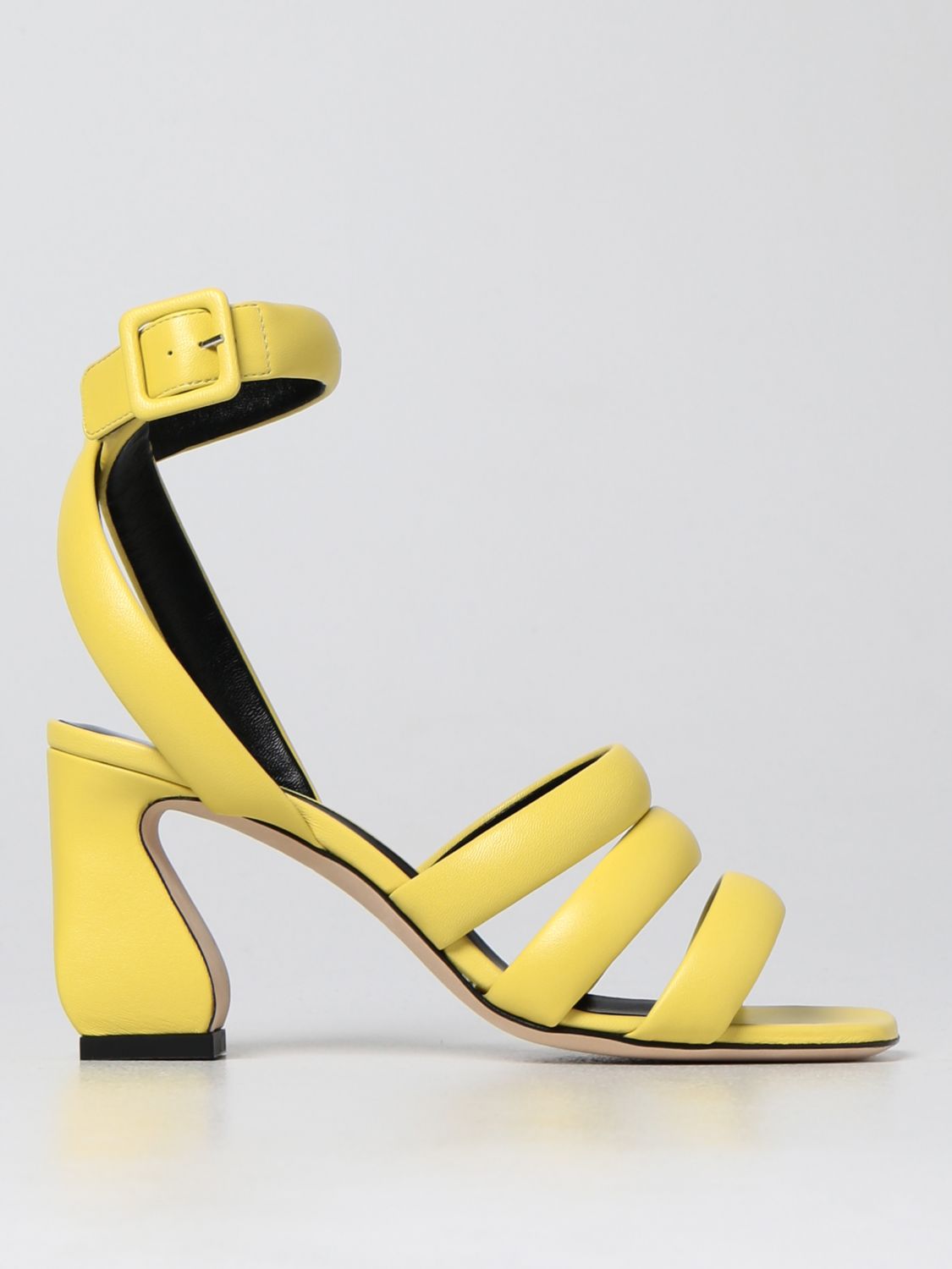 Heeled sandals Sergio Rossi: Sergio Rossi Si Rossi nappa leather sandals yellow 1