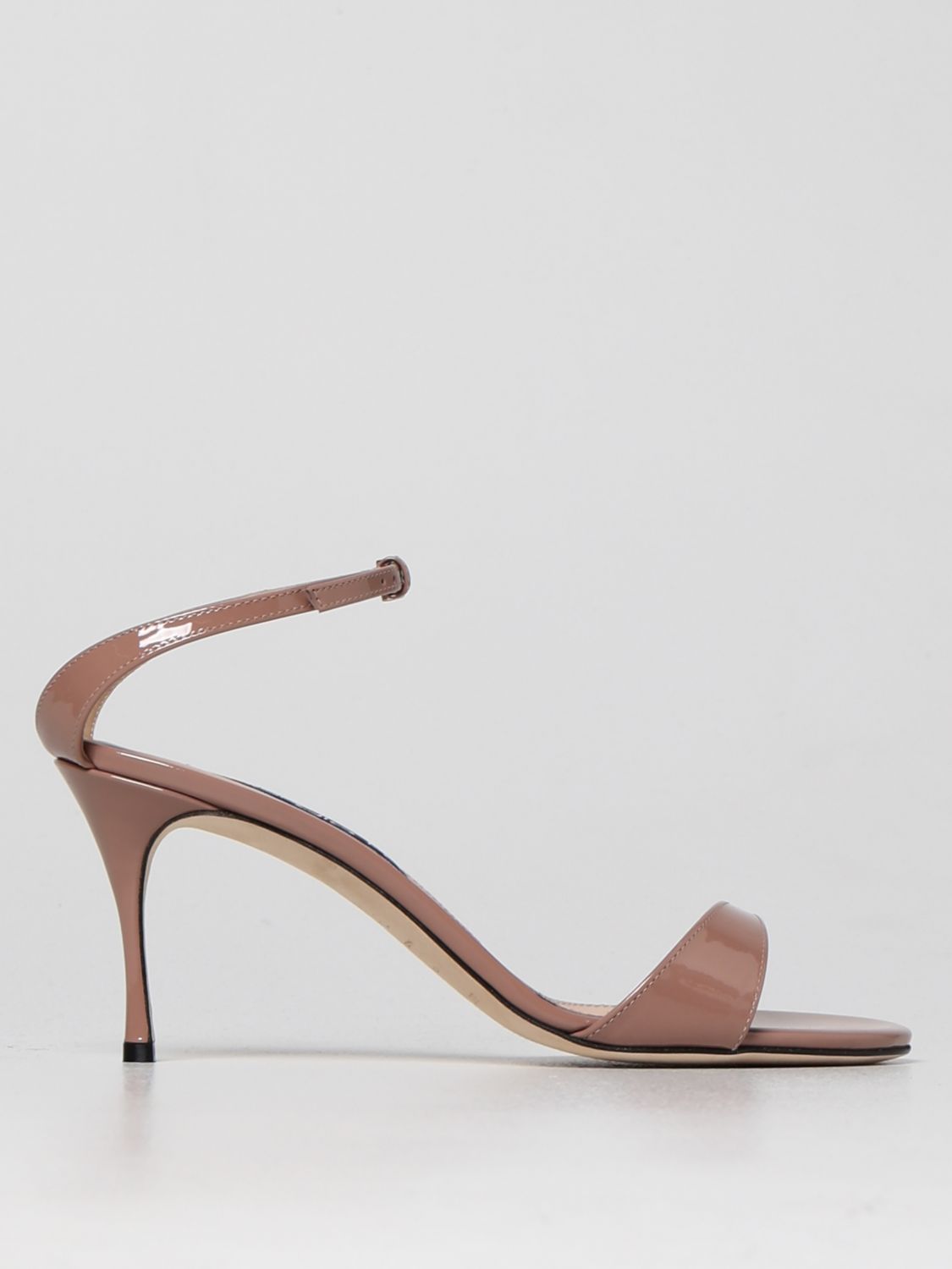Heeled sandals Sergio Rossi: Sergio Rossi Godiva patent leather mules blush pink 1