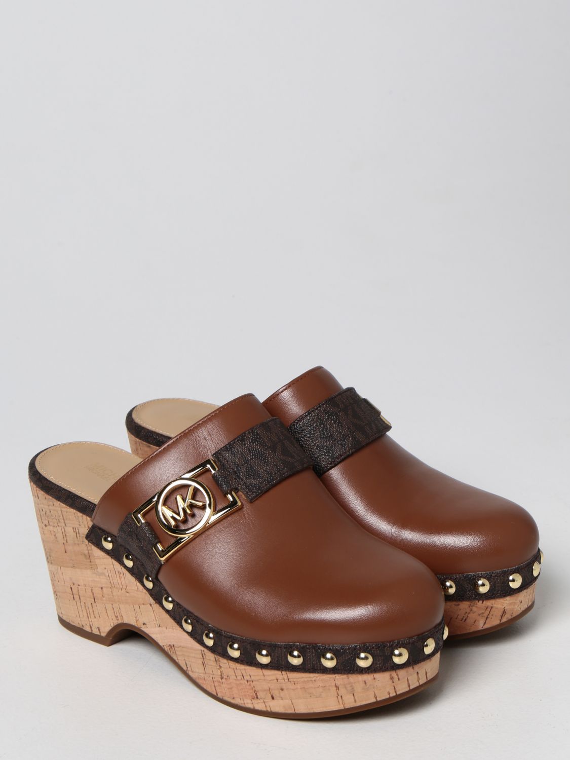 MICHAEL KORS: Michael leather clog - Leather | Michael Kors high heel shoes  40R2APMP1L online on 