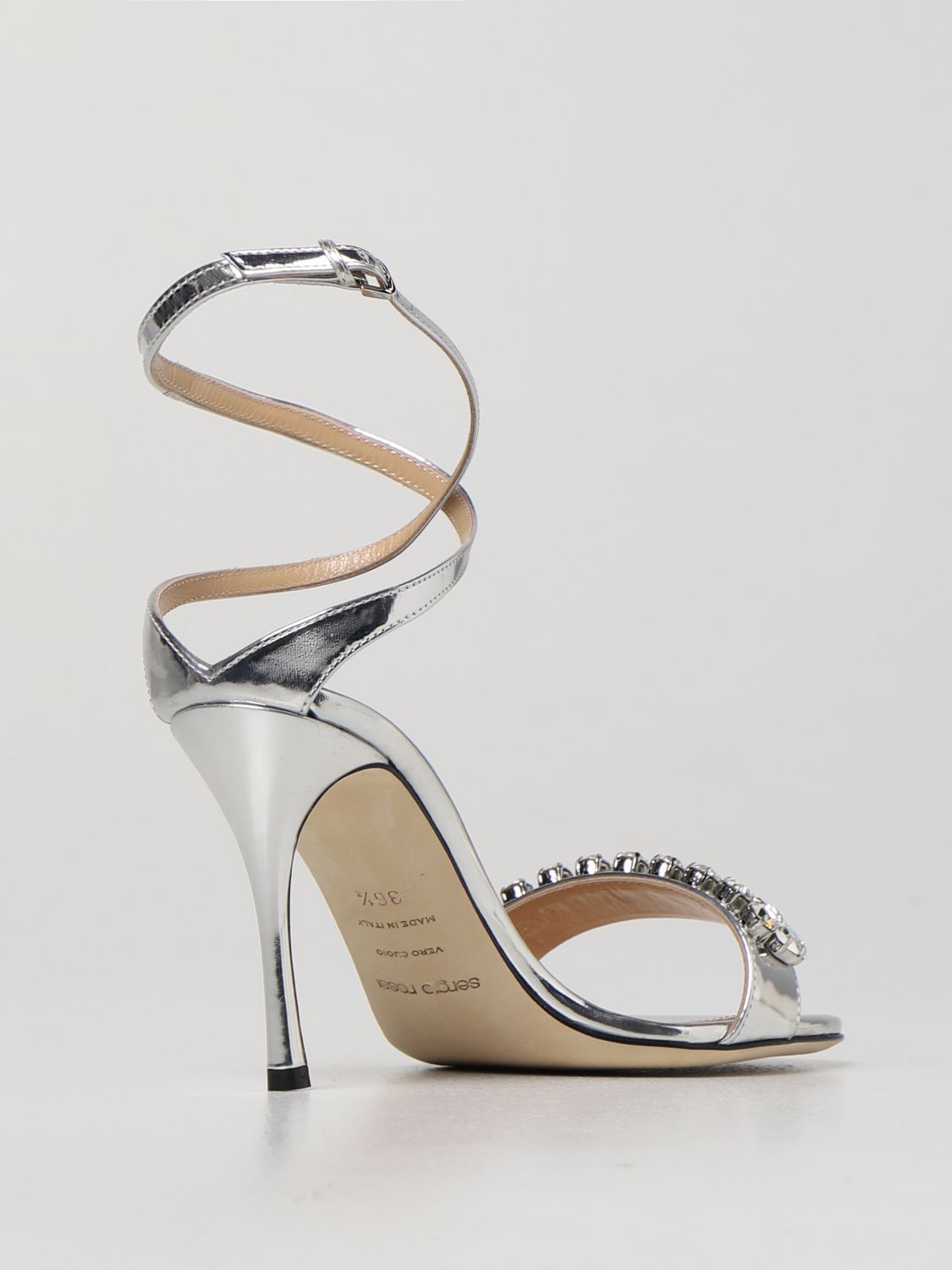 Heeled sandals Sergio Rossi: Sergio Rossi Godiva sandals with crystals silver 3