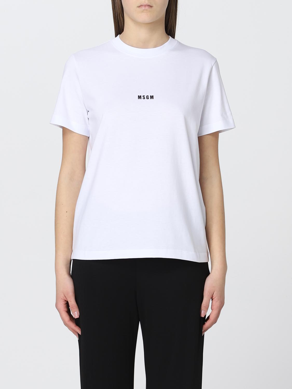 Msgm Logo-print Short-sleeved T-shirt In White