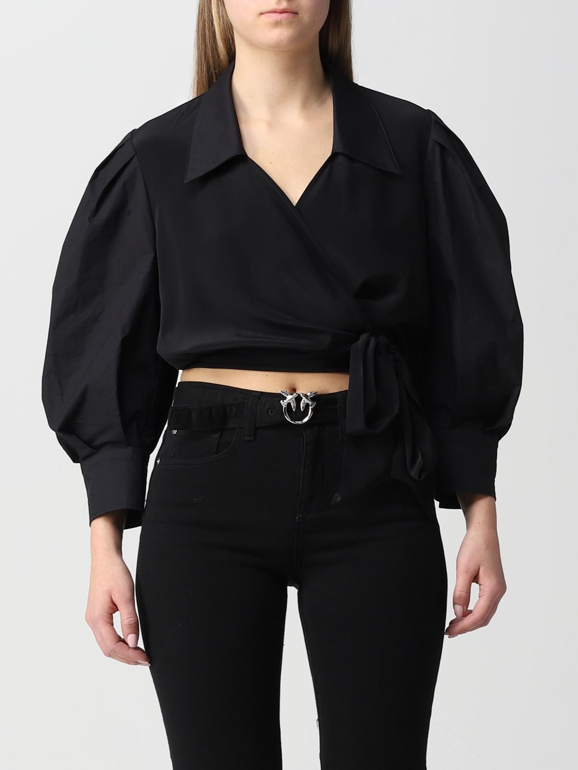 PINKO: top for woman - Black | Pinko top 1G17LBY7W9 online on GIGLIO.COM