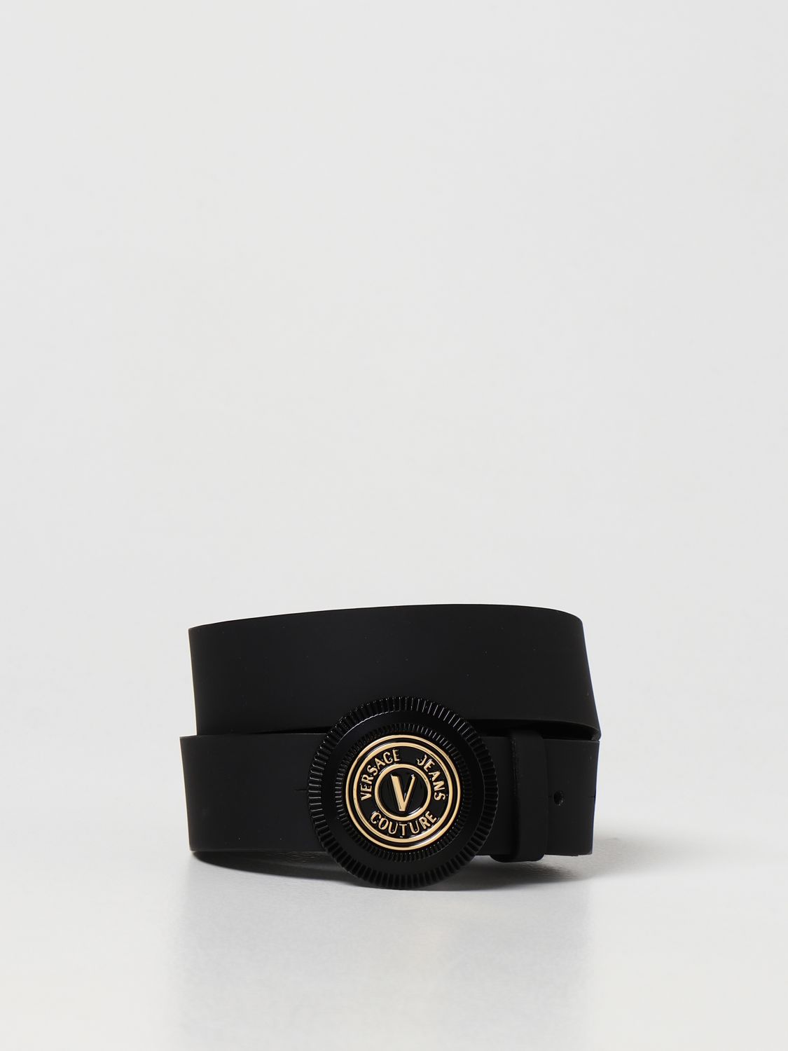 Belt Versace Jeans Couture: Versace Jeans Couture belt in rubberized leather black 1