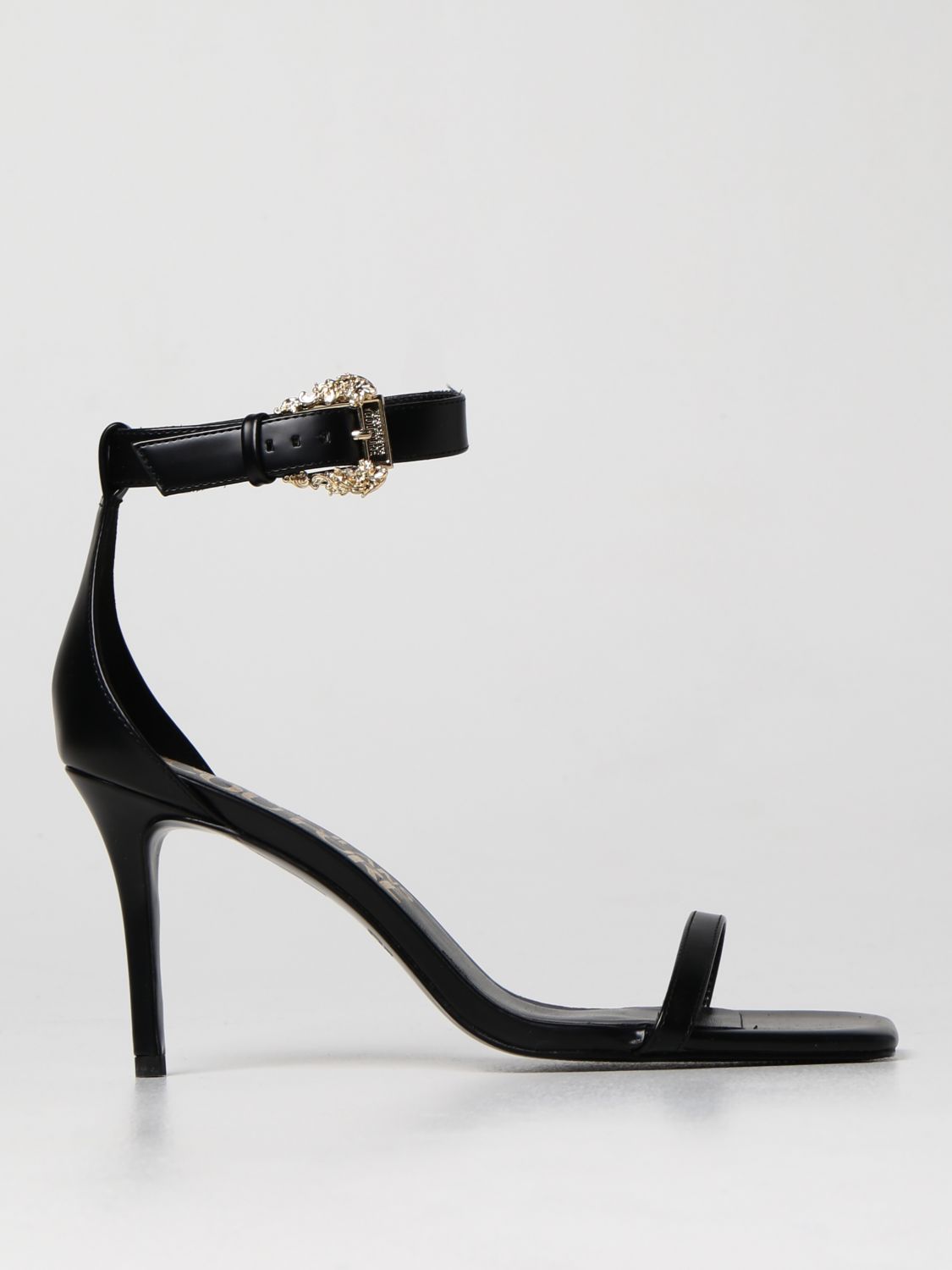 Heeled sandals Versace Jeans Couture: Versace Jeans Couture sandals in synthetic leather black 1