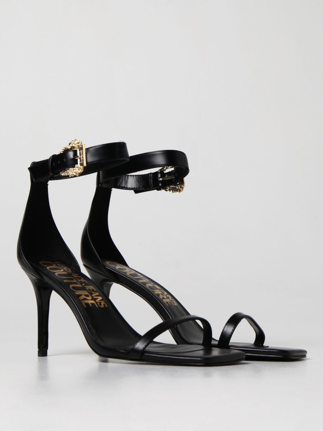 Heeled sandals Versace Jeans Couture: Versace Jeans Couture sandals in synthetic leather black 2