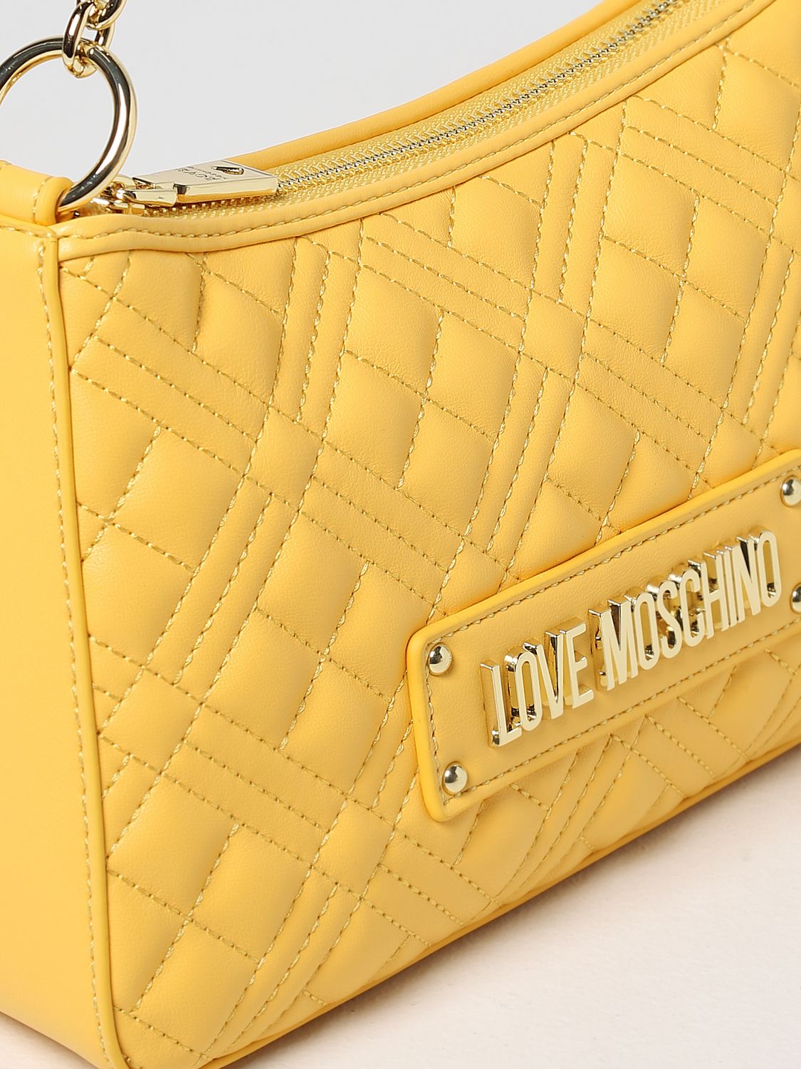 LOVE MOSCHINO: bag in synthetic leather with logo - Yellow 